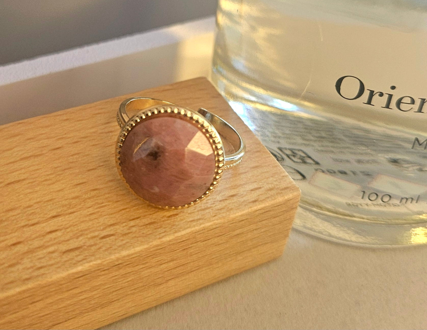 Bague pierre naturelle corail