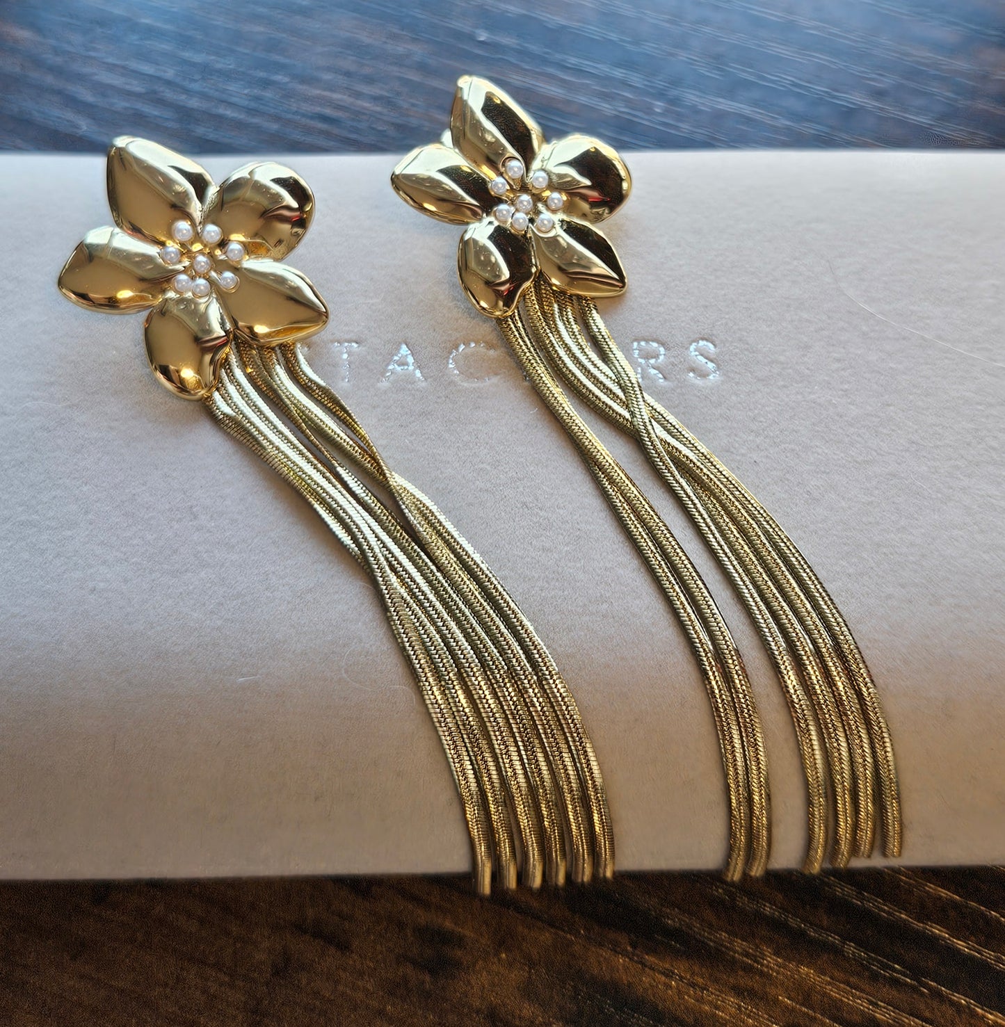 Boucles d'oreilles fleurs zirconium pendantes