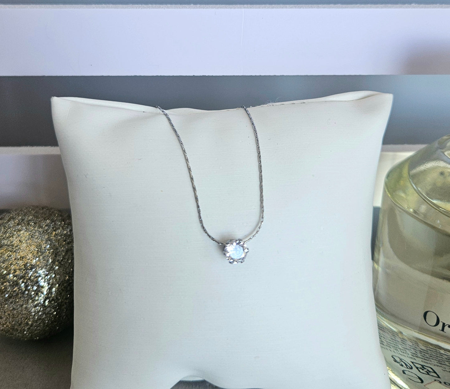 Collier solitaire argent
