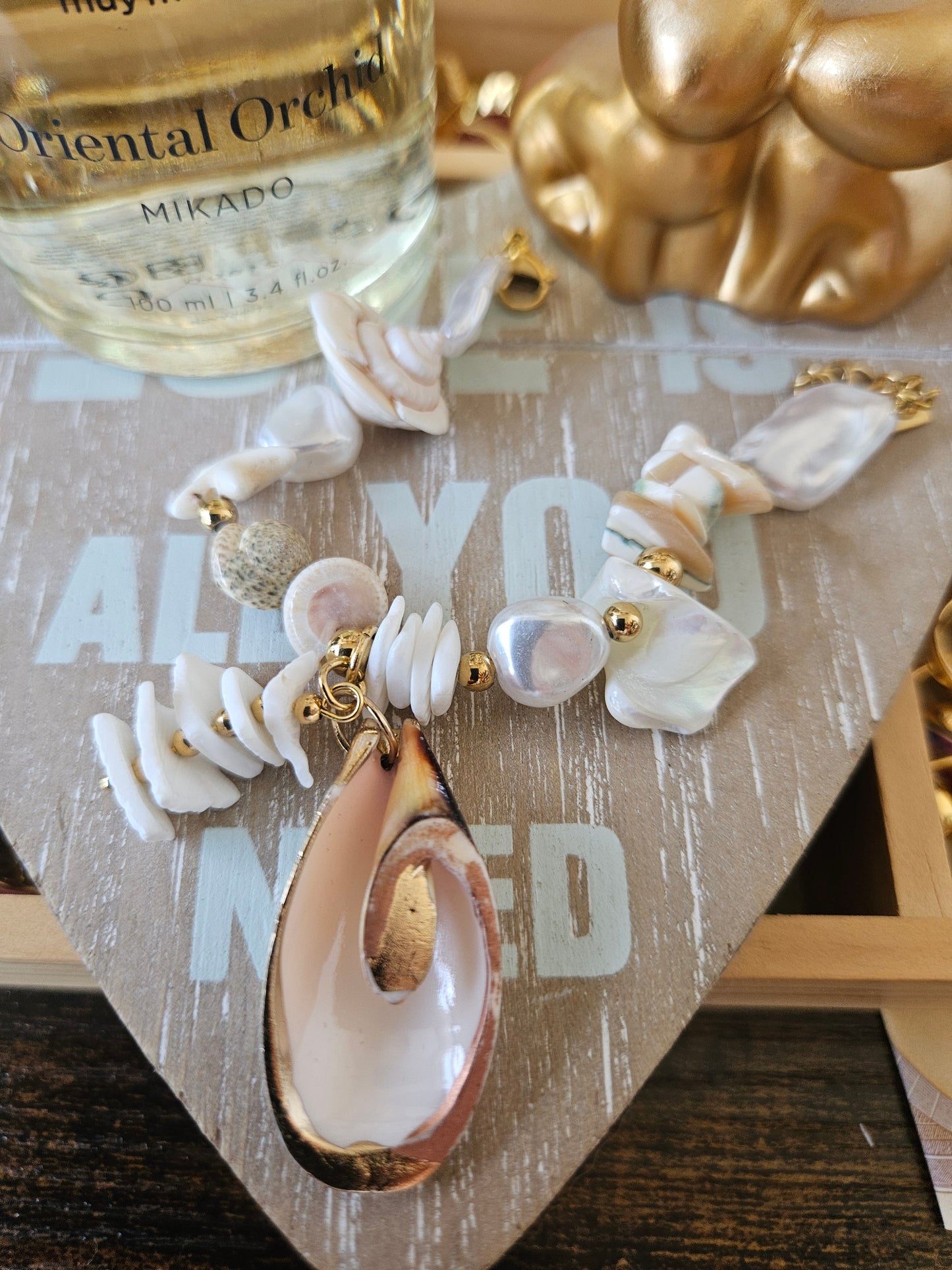 Bracelet perle et coquillage