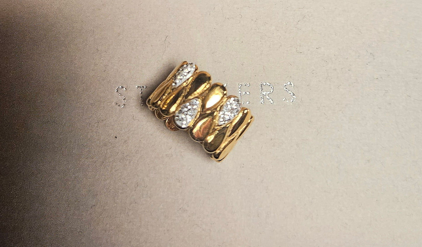 Bague large gouttes strass lulu