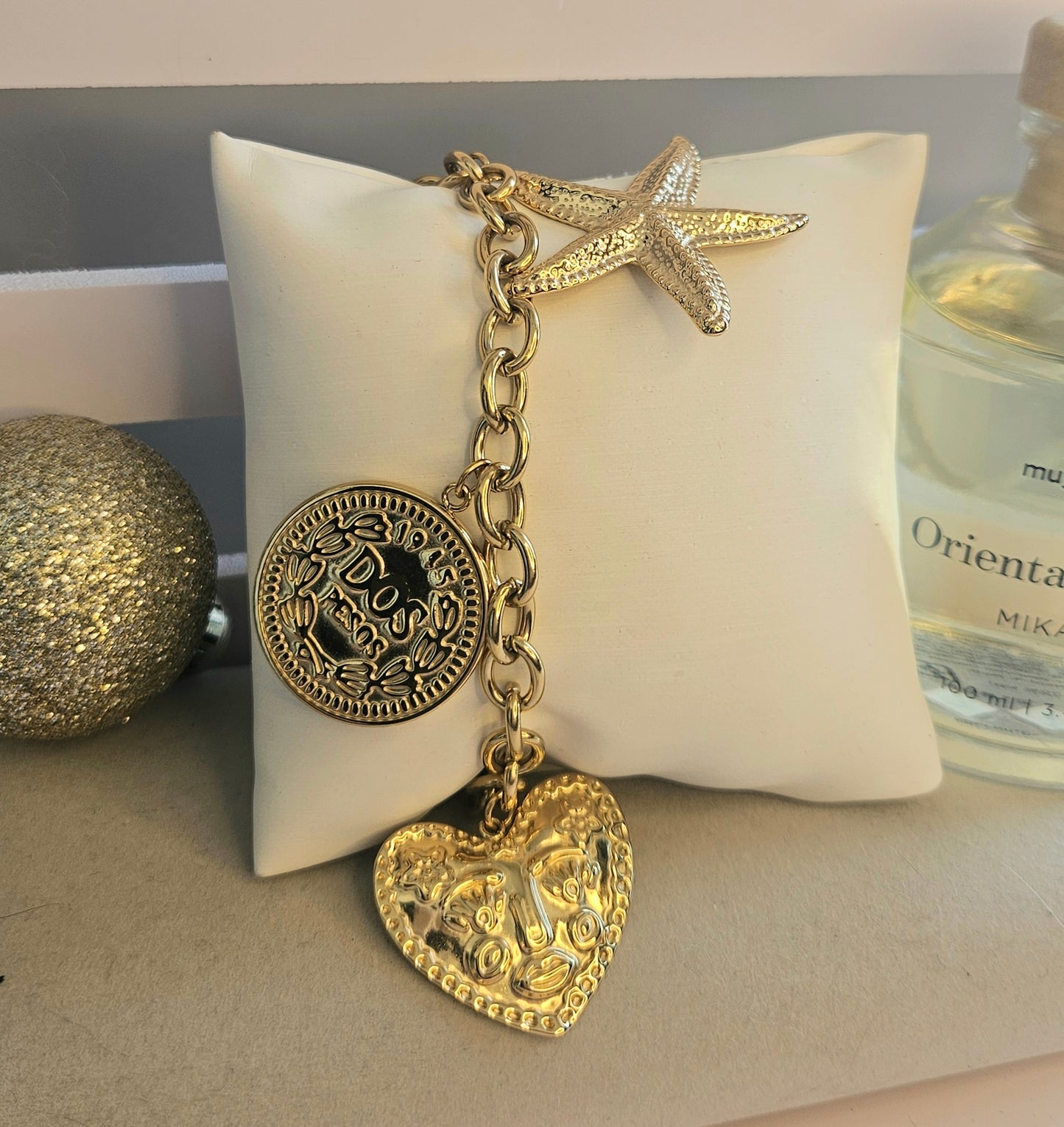 Bracelet pièces cœur étoile