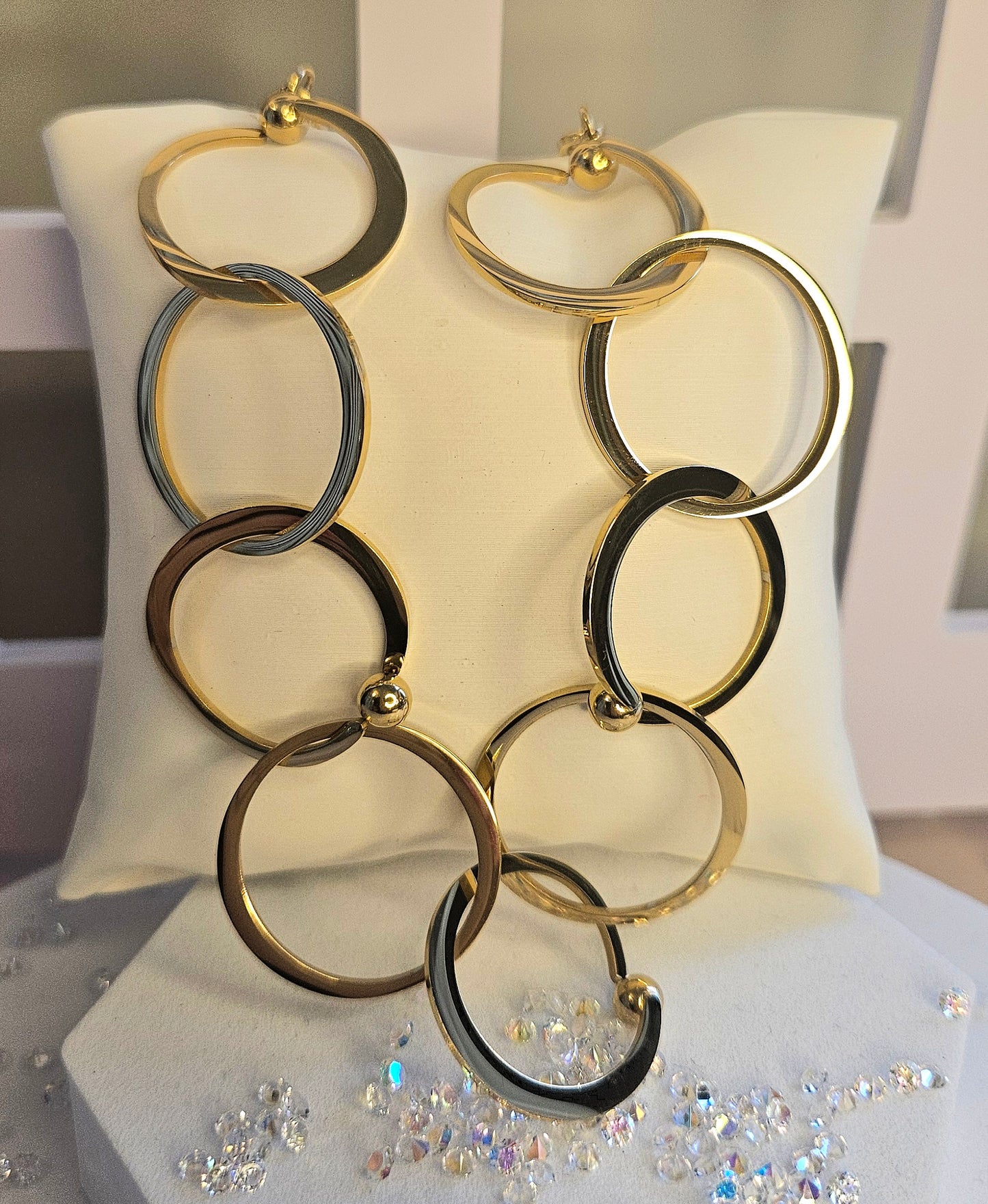Collier anneau fin et perle