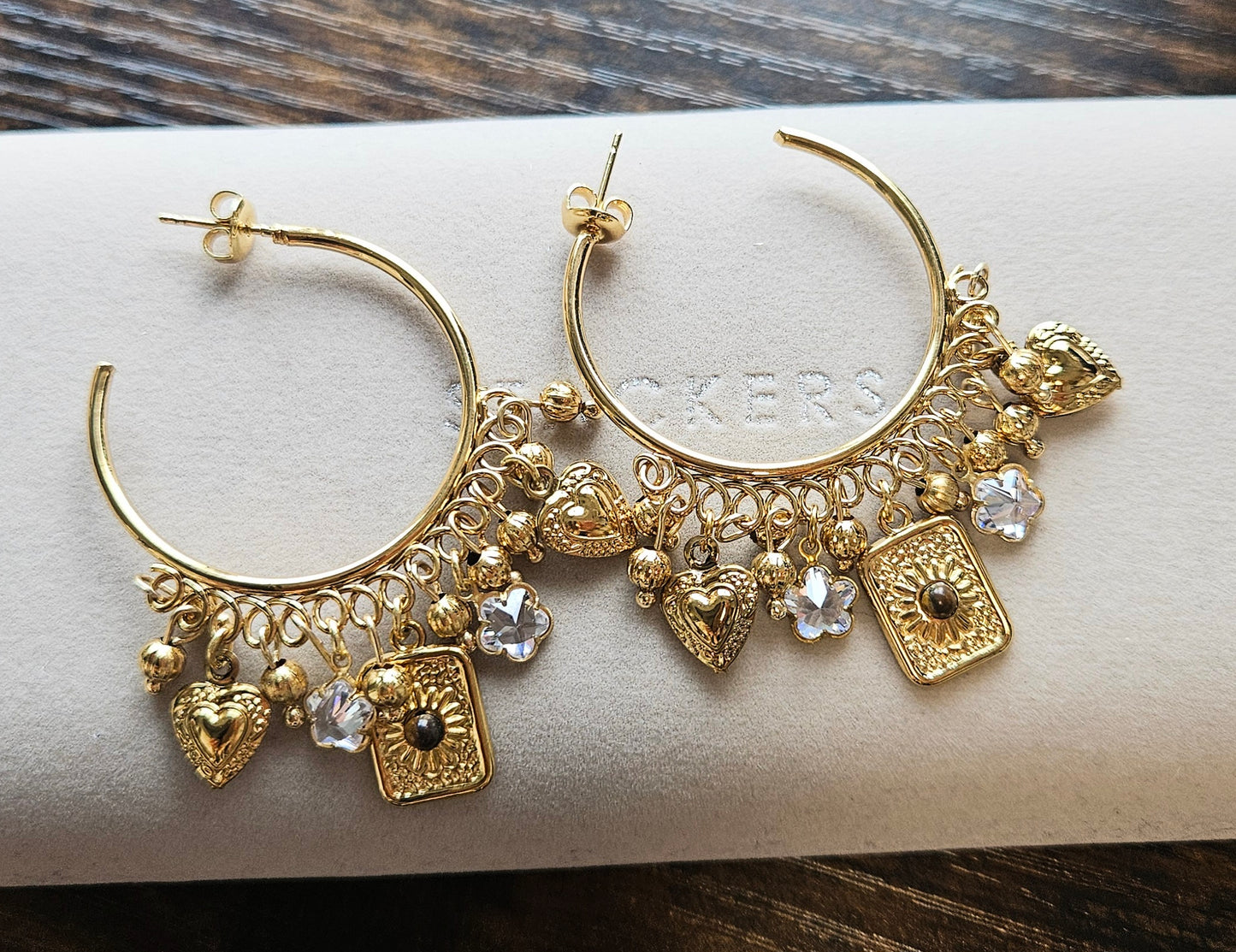 Boucles d'oreilles créoles zirconium breloque