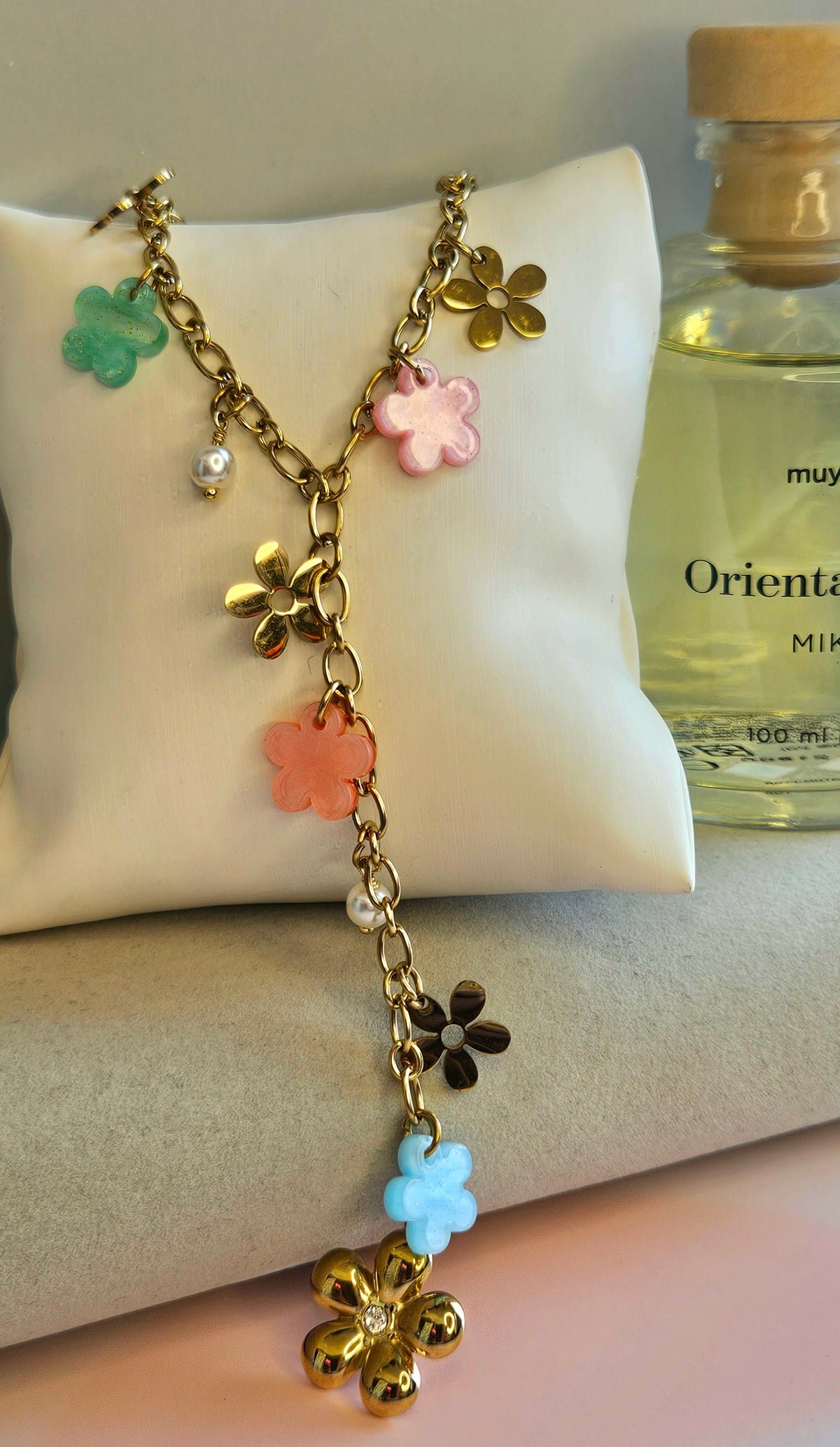 Collier y trefle multicolore