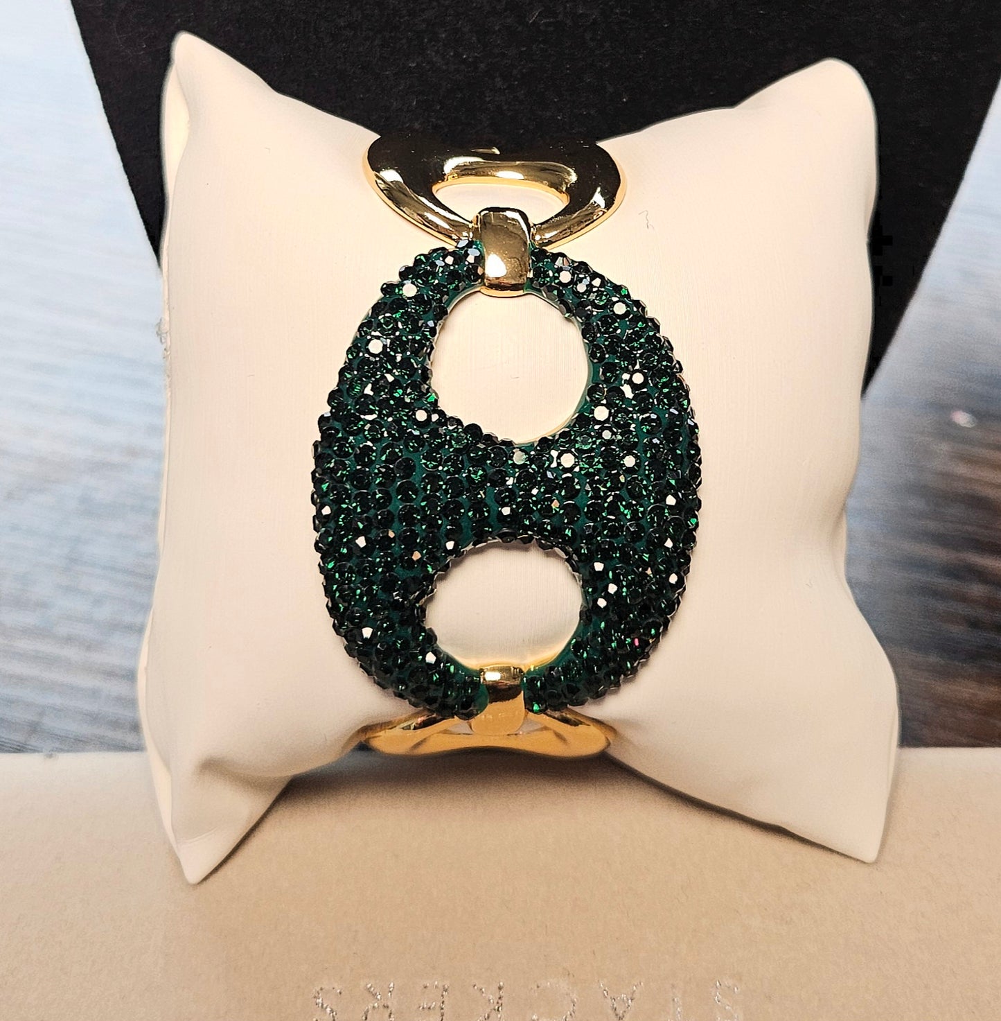 Bracelet manchette verte