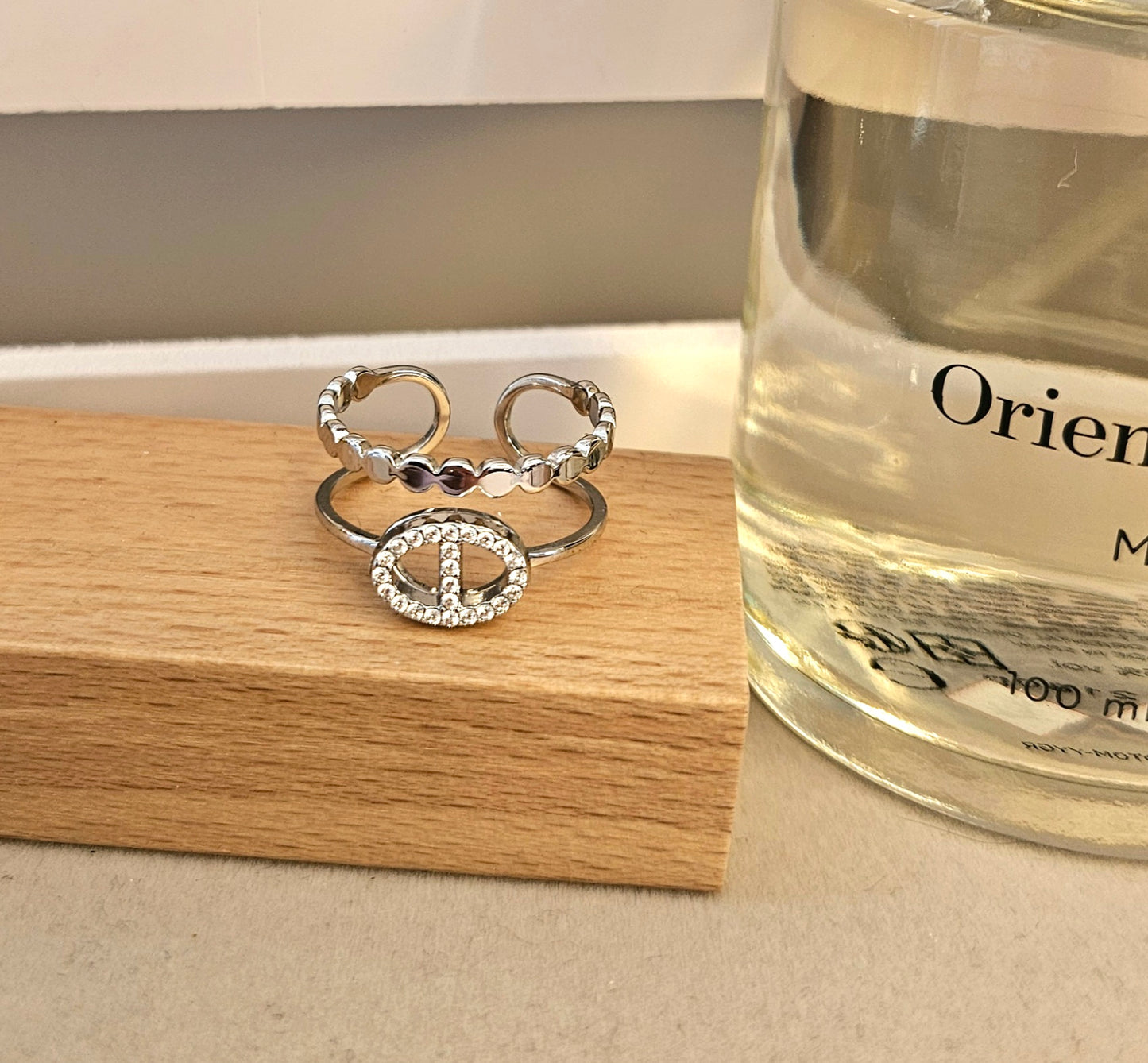 Bague marine argent zirconium