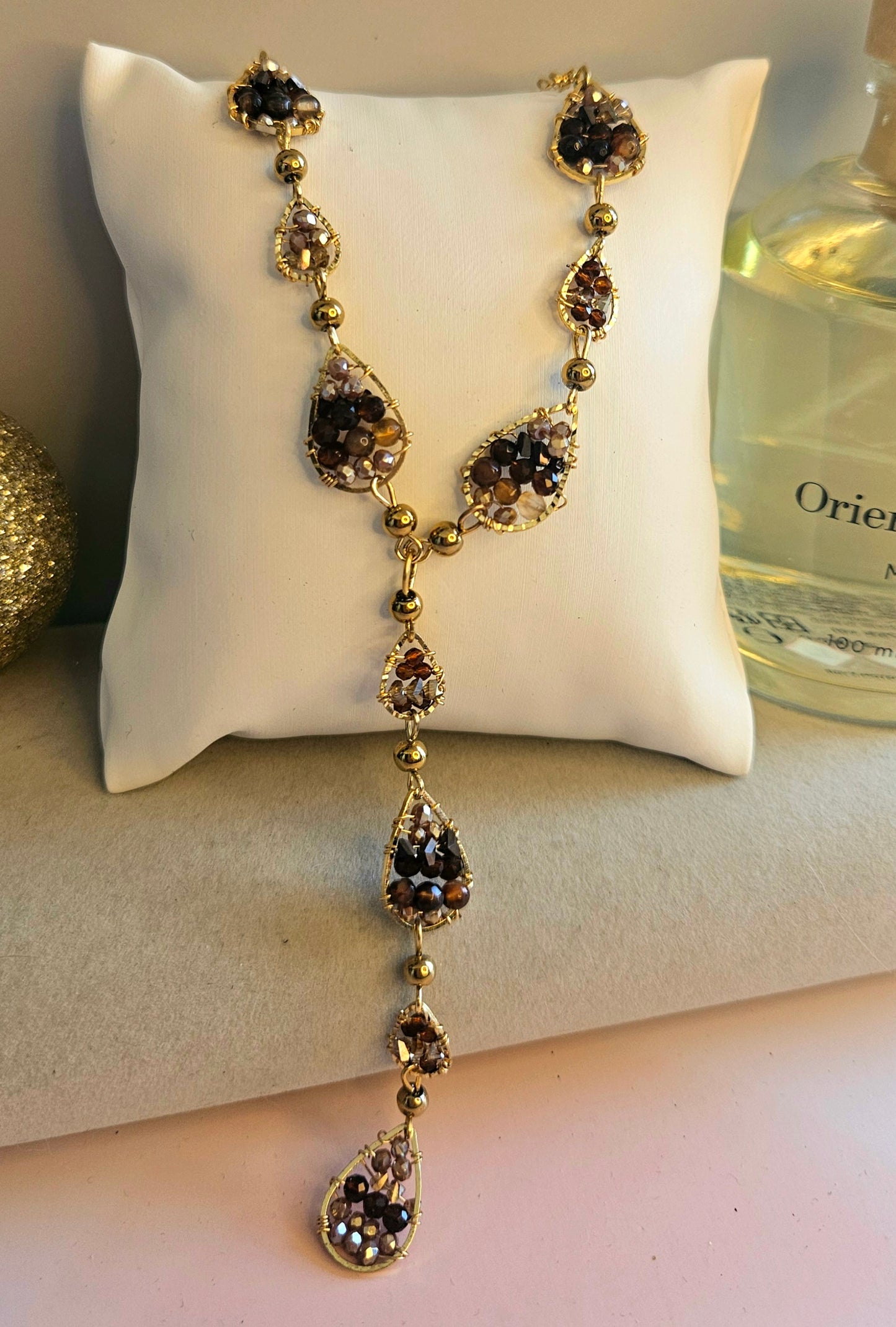 Collier perle œil de tigre
