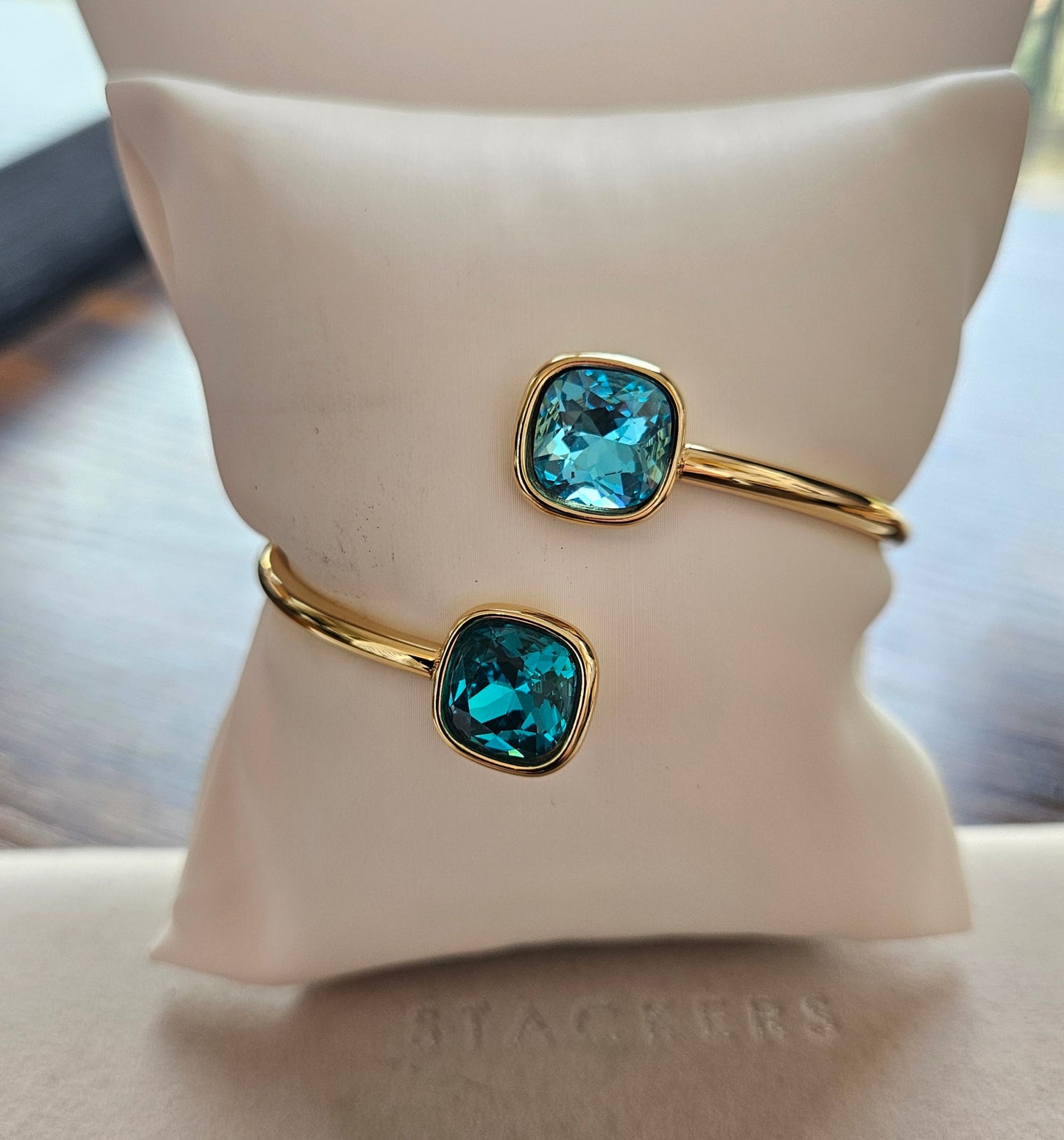 Bracelet double cristal bleue