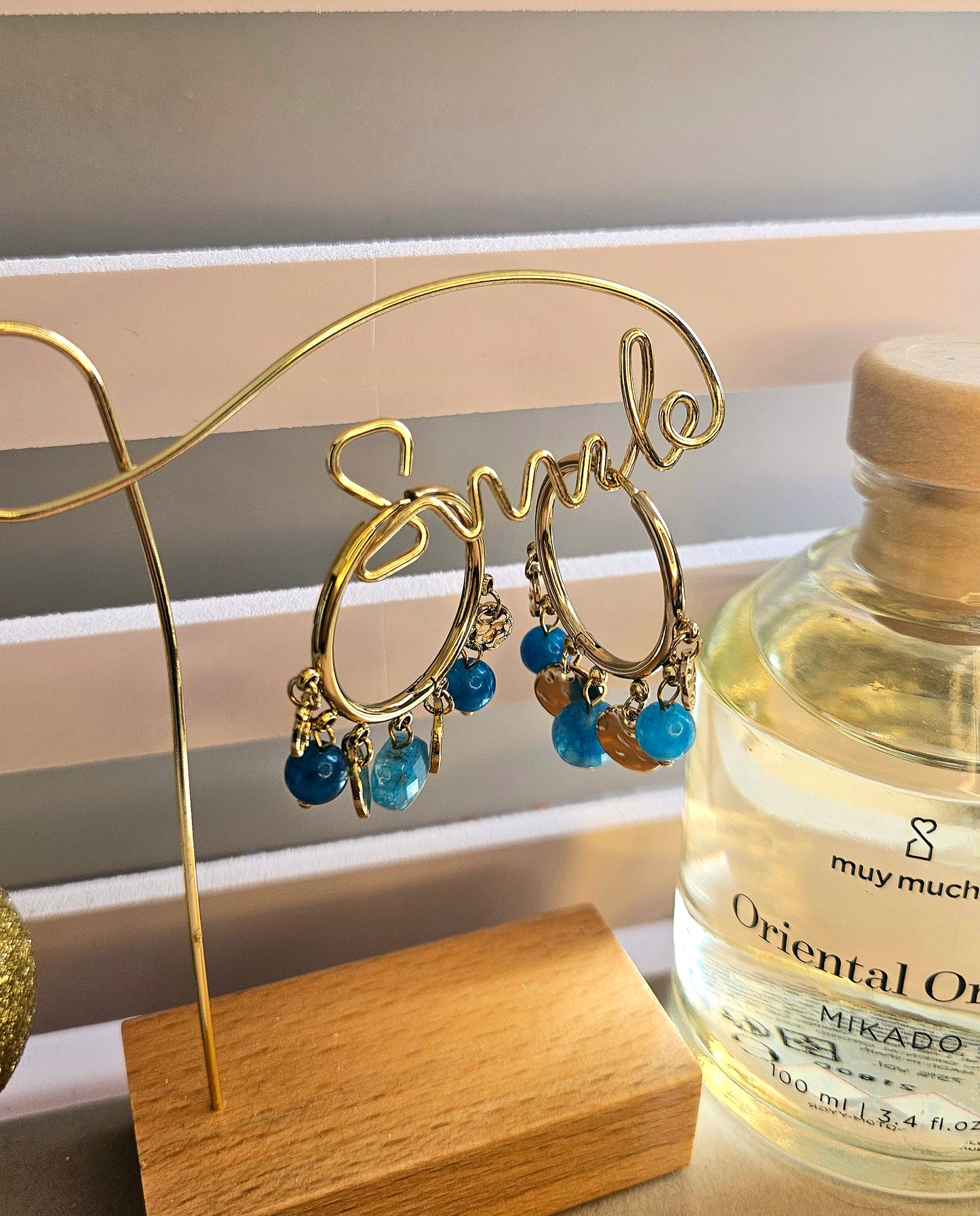 Boucles d'oreilles créole turquoise