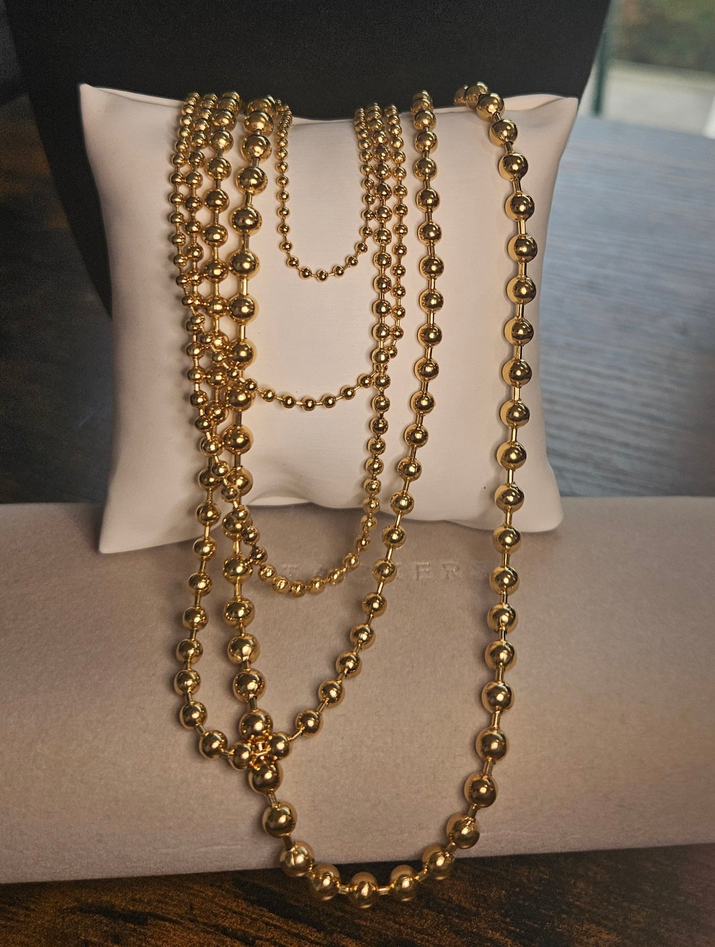 Collier multichaine perle acier