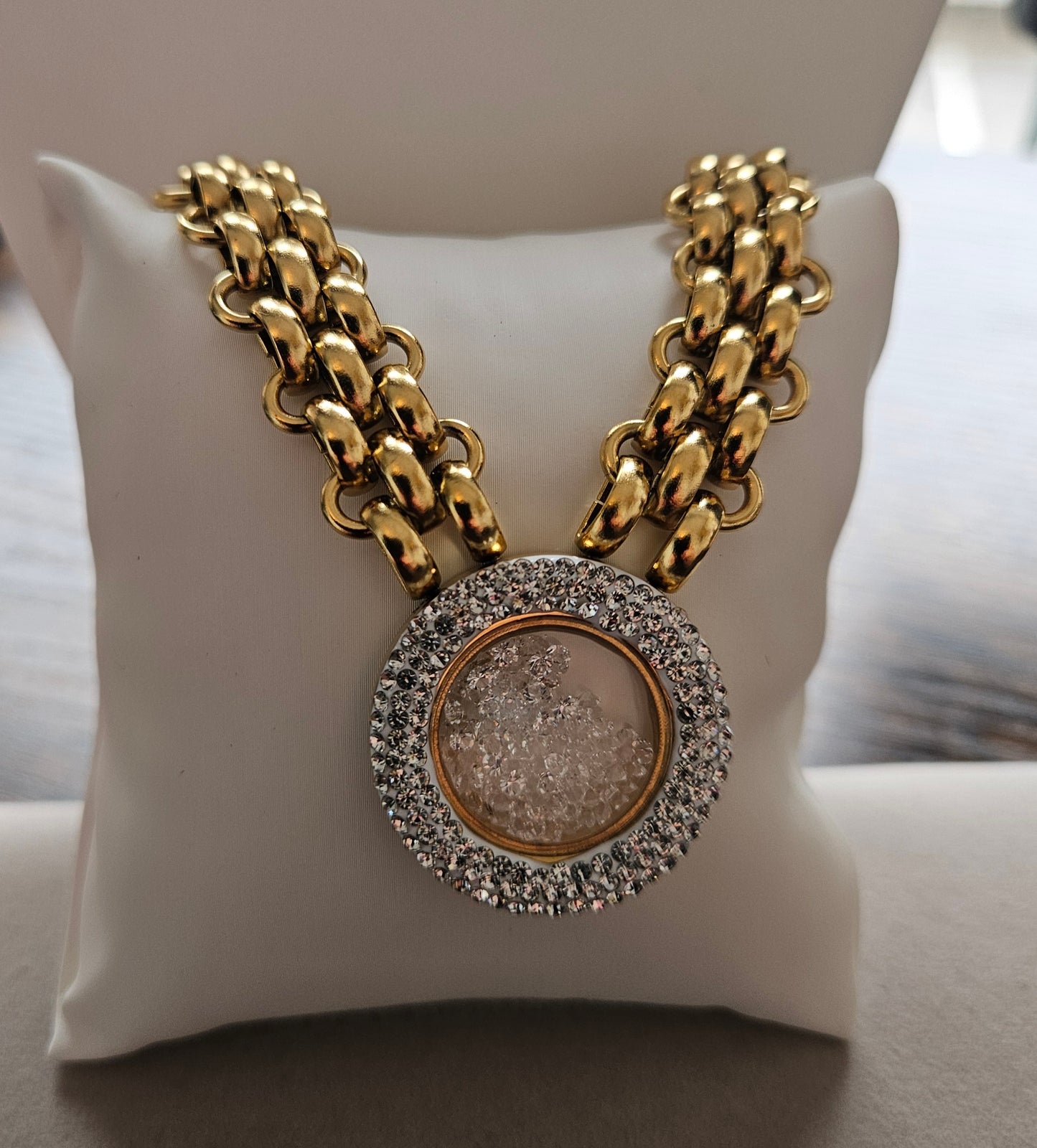 Collier montre strass