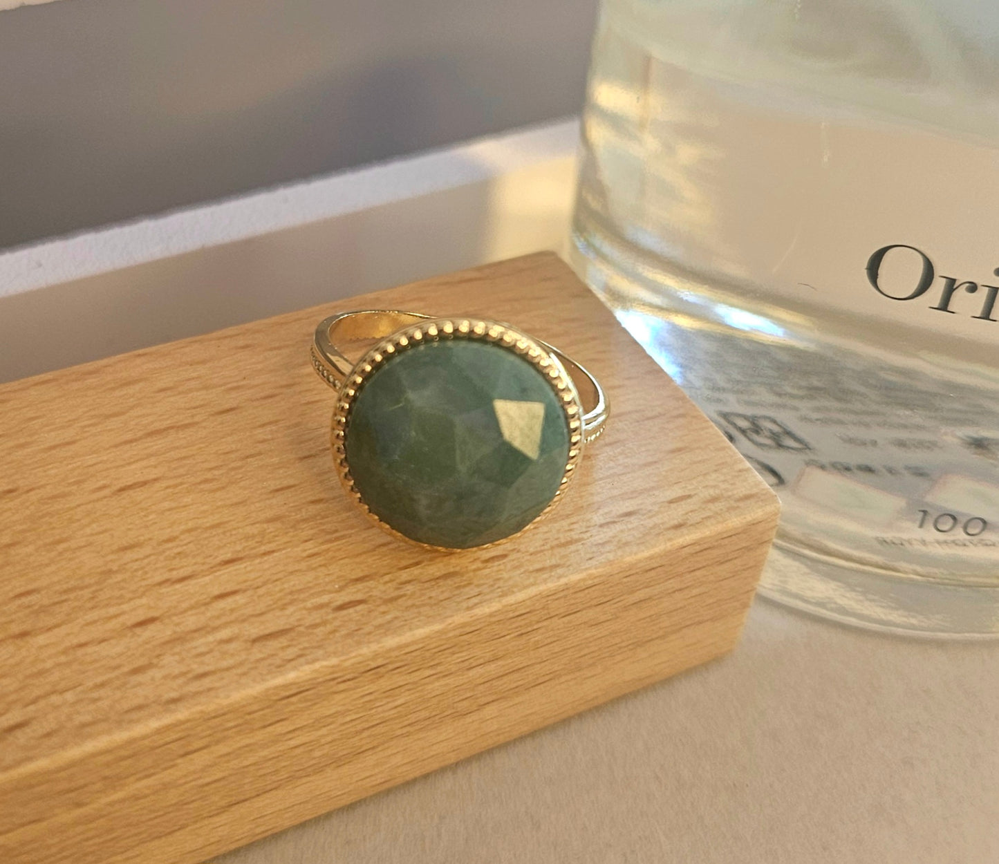 Bague pierre naturelle verte