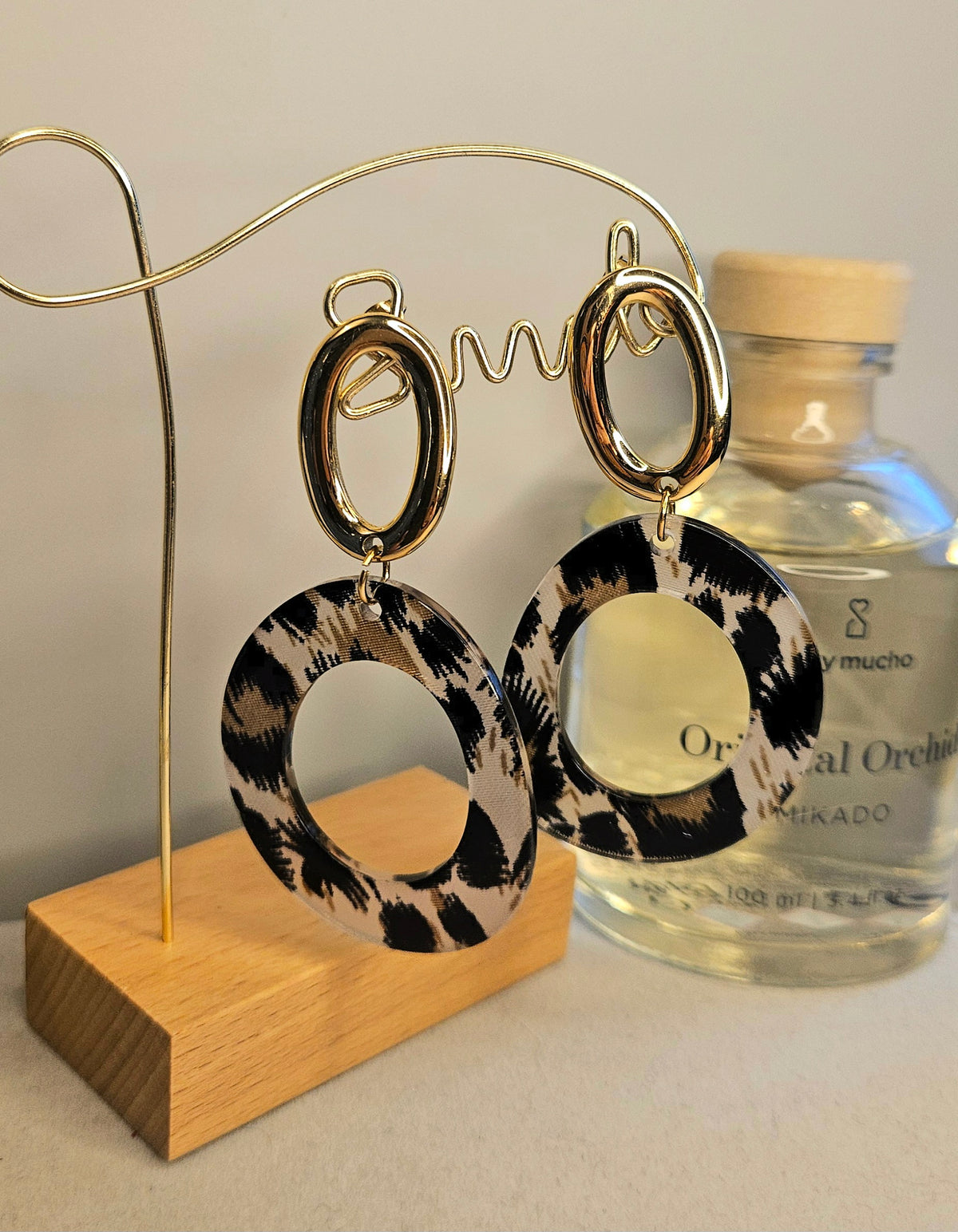 Boucles d'oreilles créoles léopard