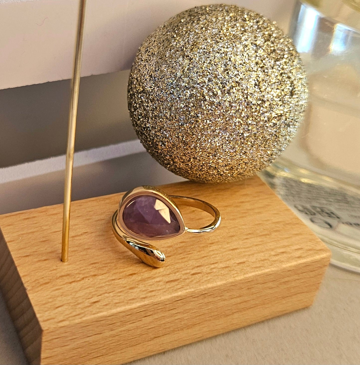 Bague pierre naturelle violette