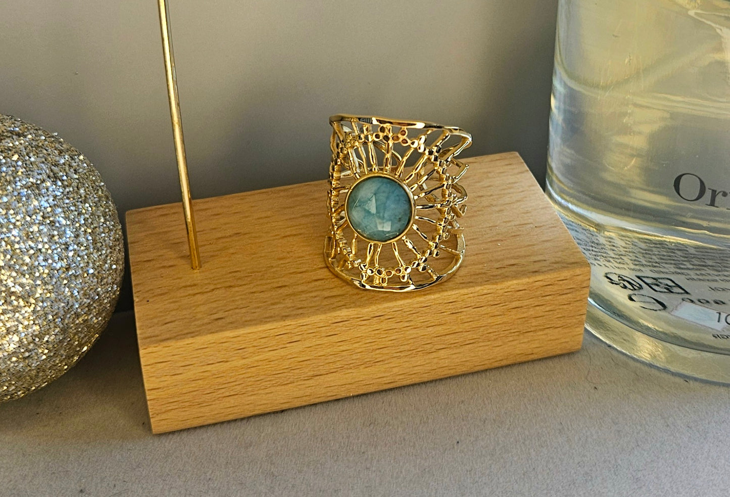 Bague cristal verte oriental