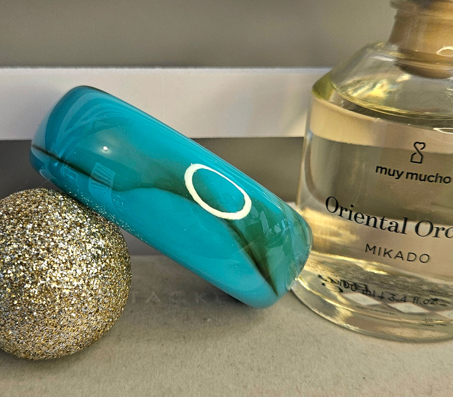Jonc bleu turquoise ouvert