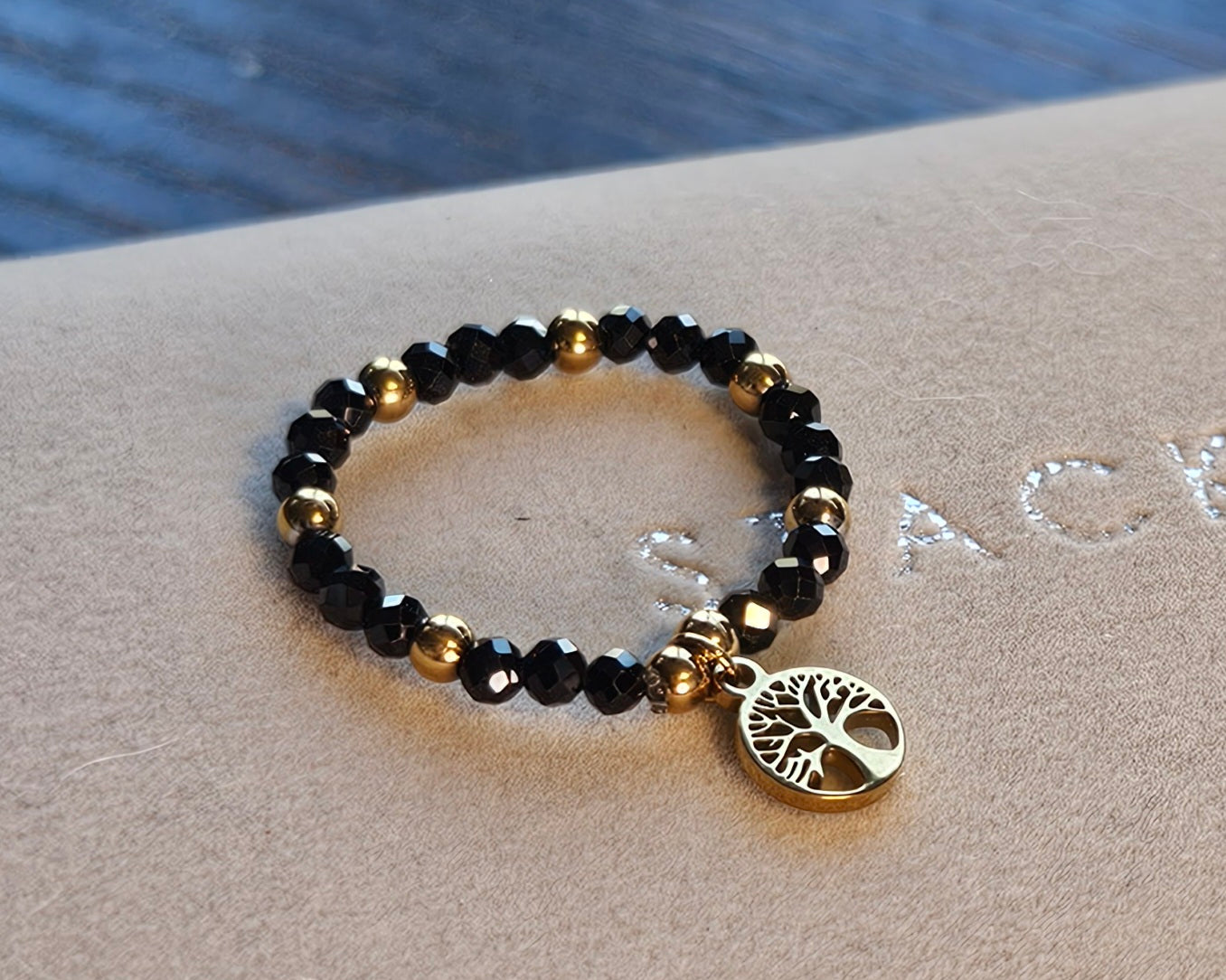 Bague perle noire naturelle