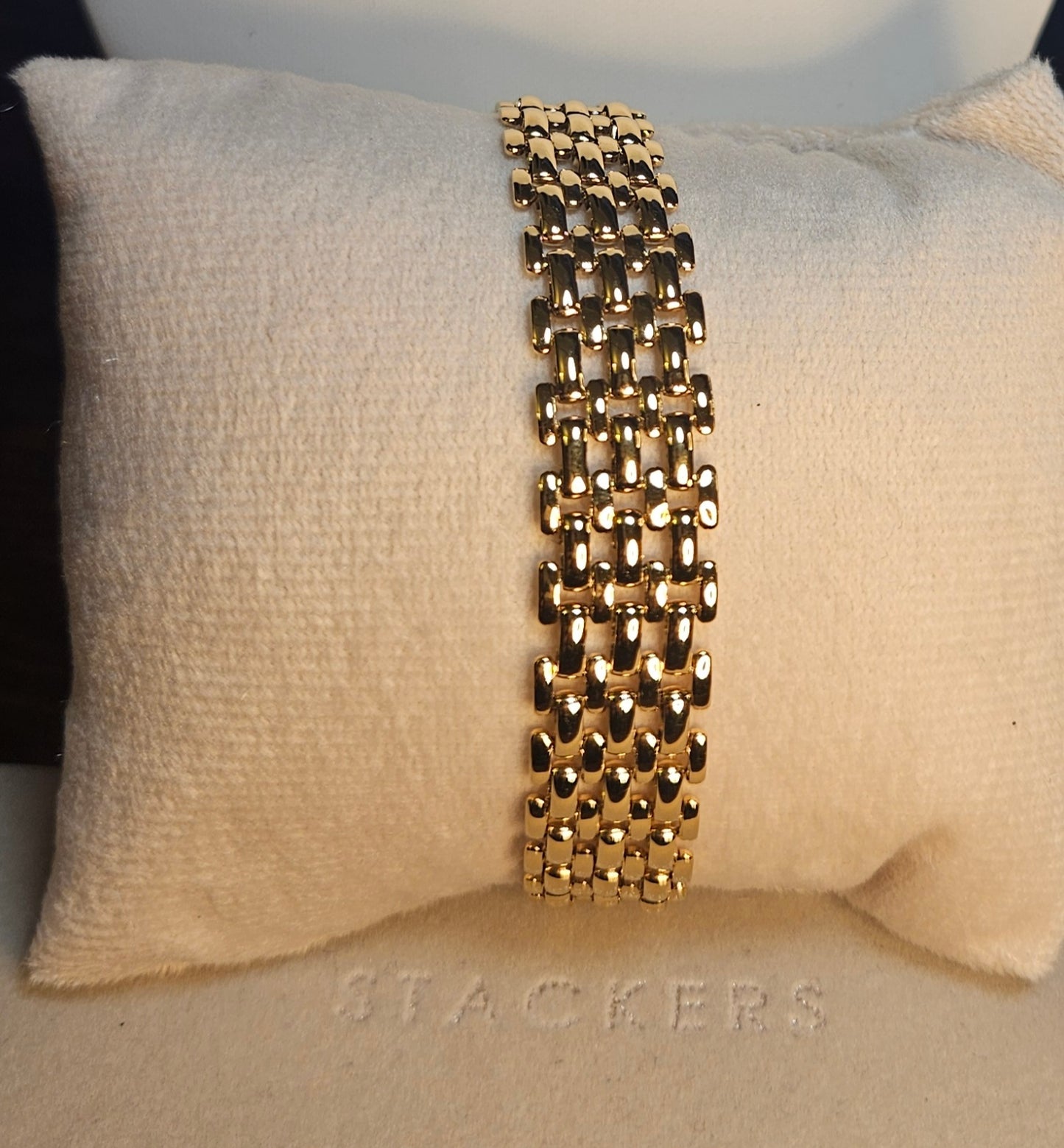 Bracelet maille large plate