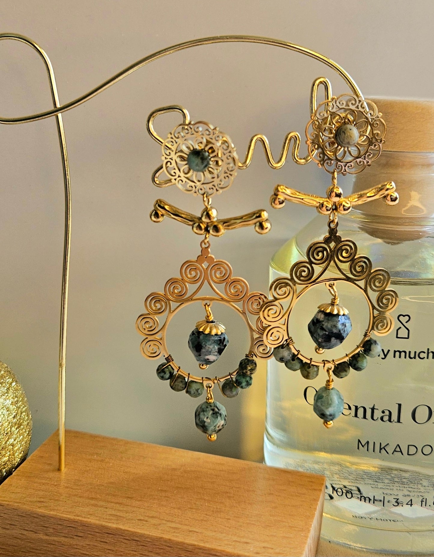 Boucles d'oreilles oriental turquoise africaine