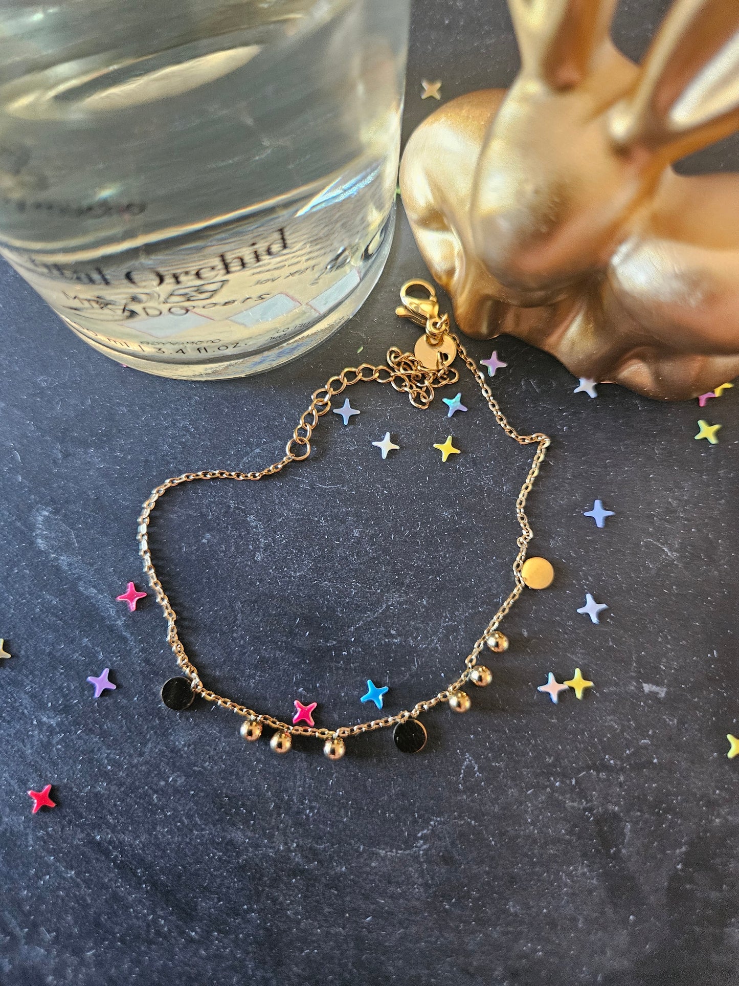 Bracelet fin perle d'acier