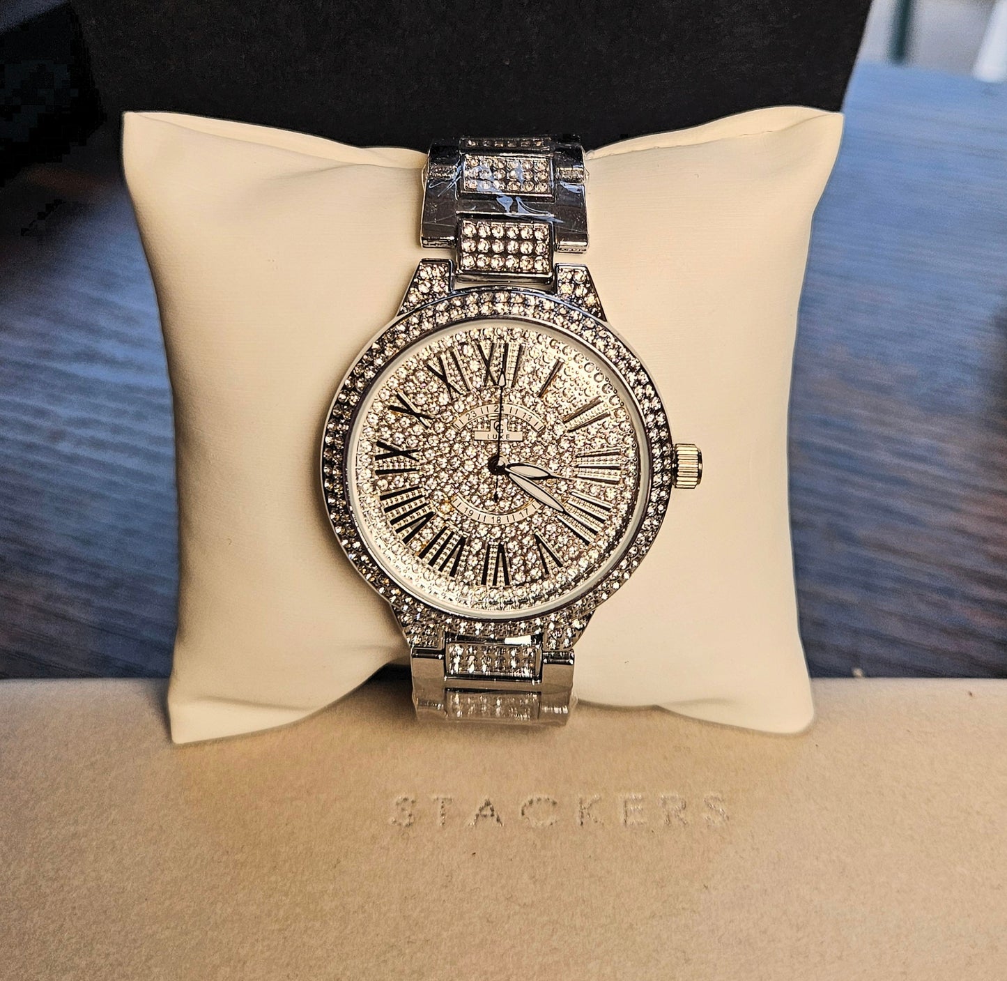 Bracelet montre strass argent