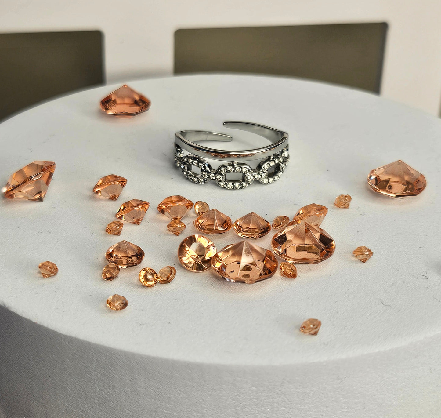 Bague argent marine strass