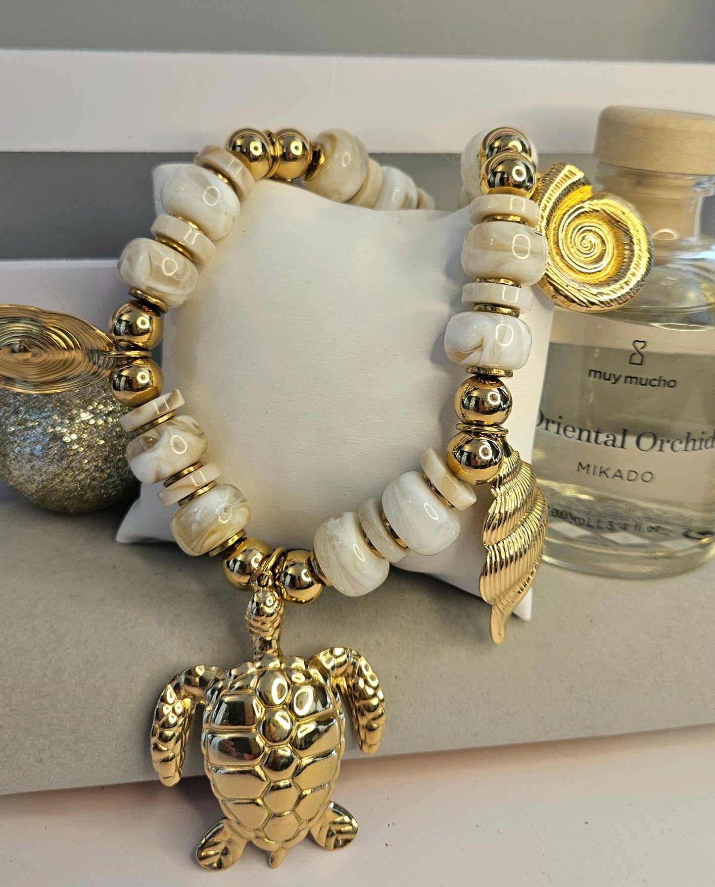 Collier tortue ivoire