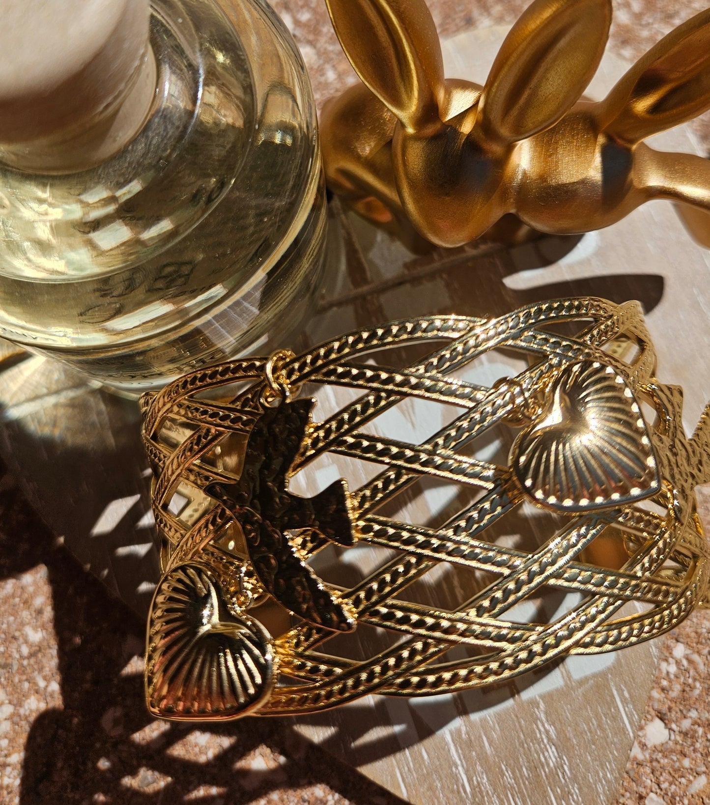 Bracelet manchette pièce et cœur