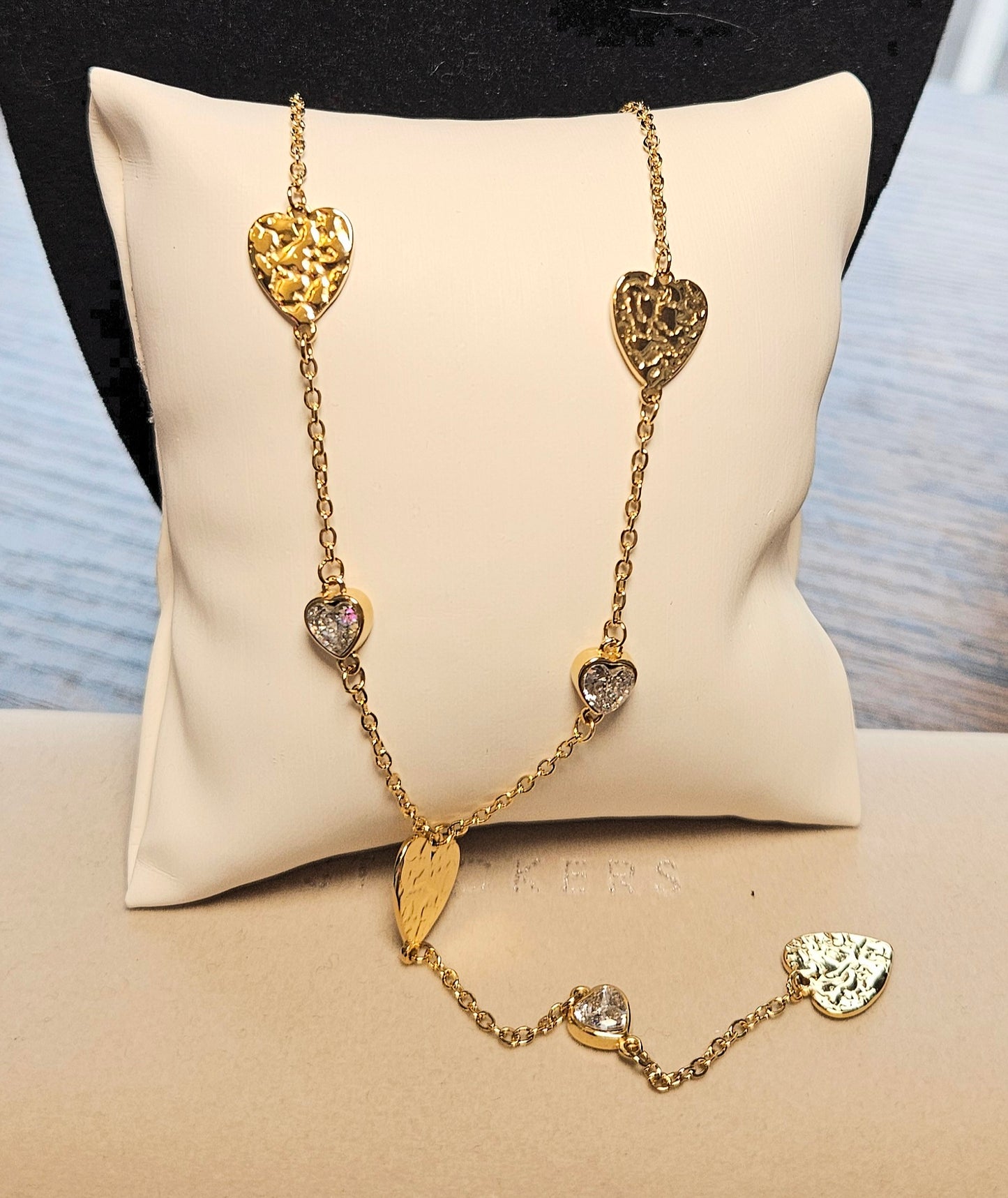 Collier coeur et cristal en y