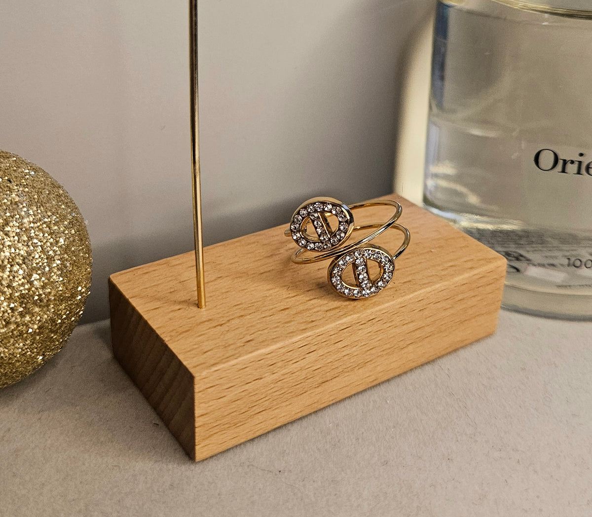 Bague double marine zirconium