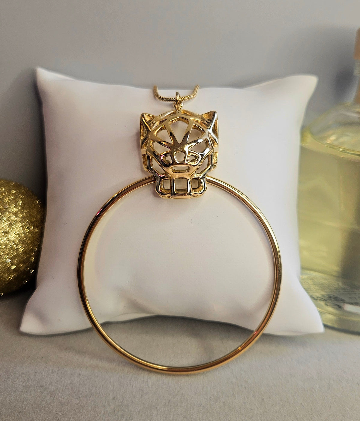 Collier sautoir tigre