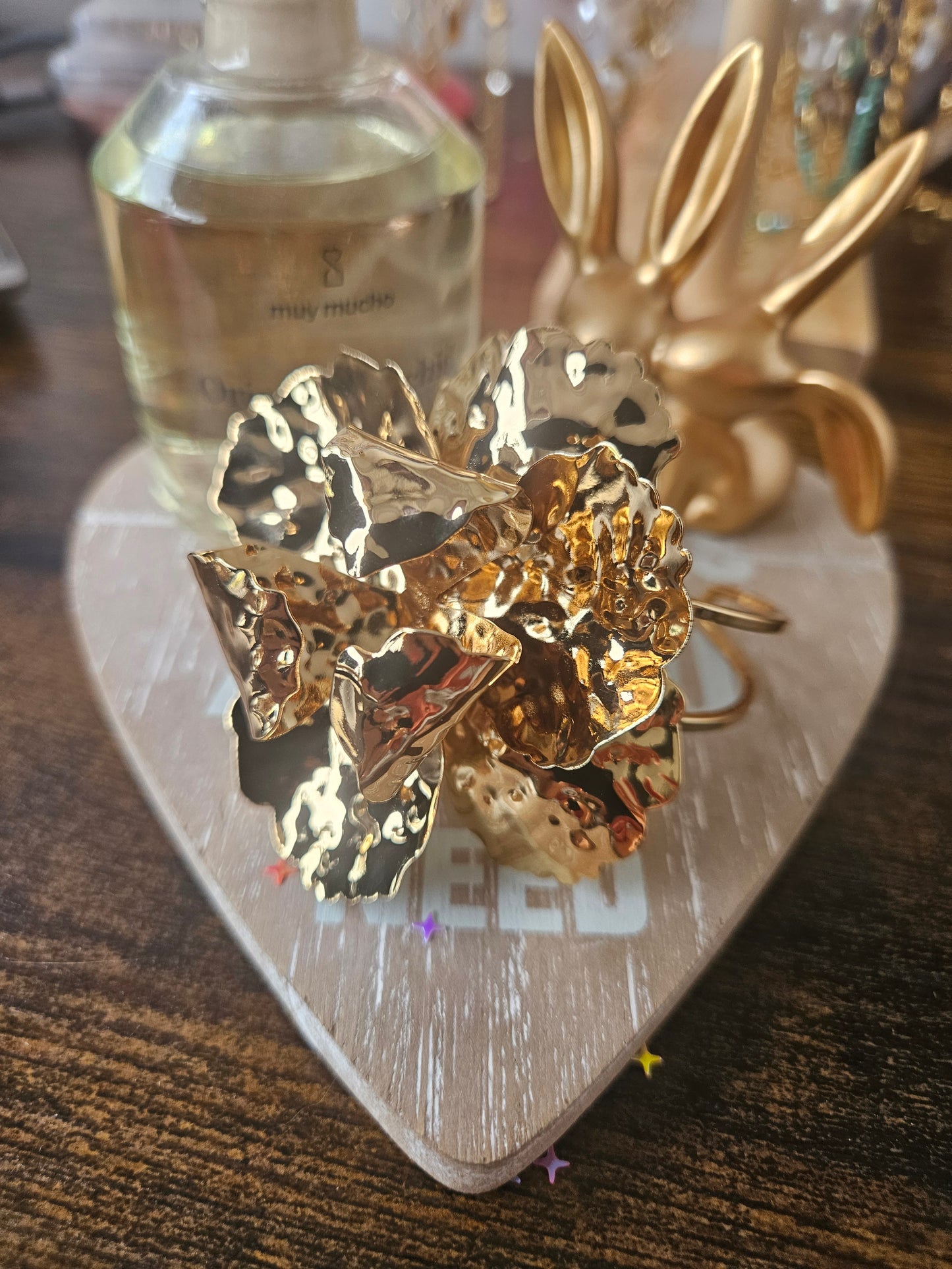 Bracelet manchette grosse fleur
