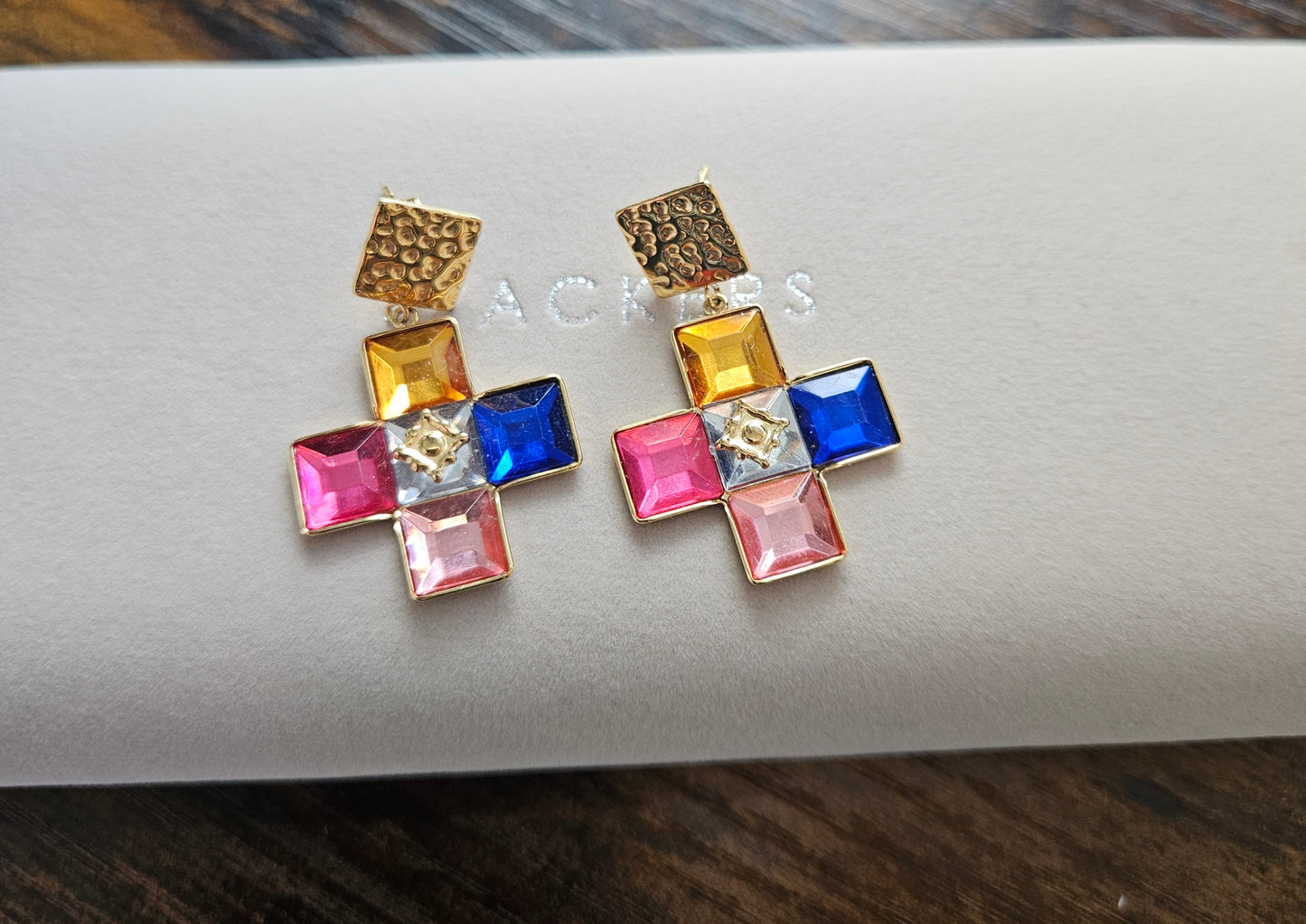 Boucles d'oreilles rétro multicolore