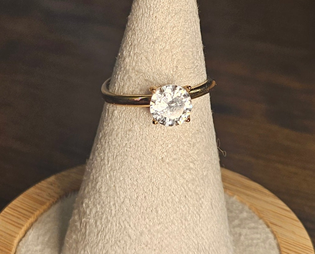 Bague solitaire zirconium certi