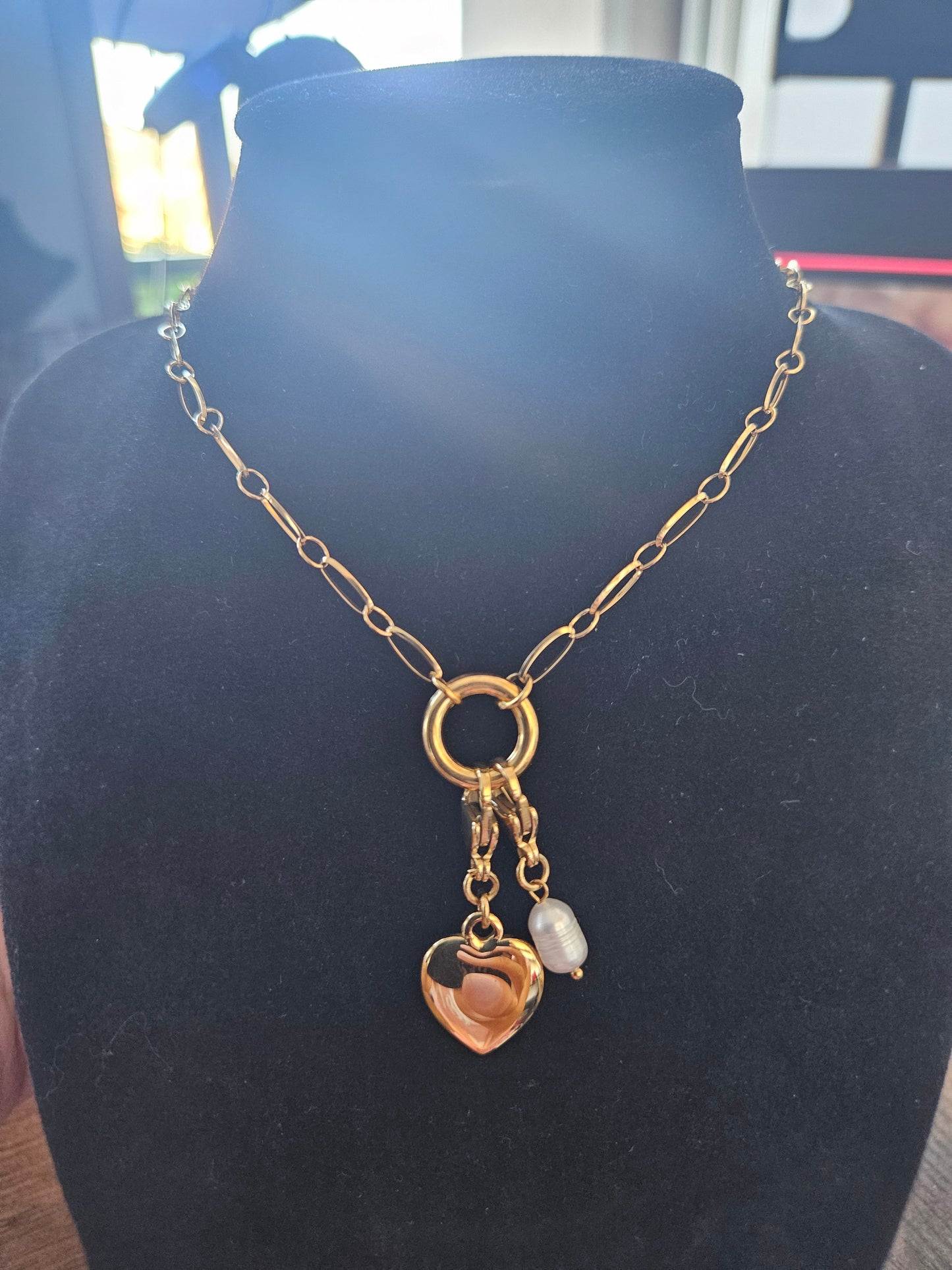 Collier cœur perle