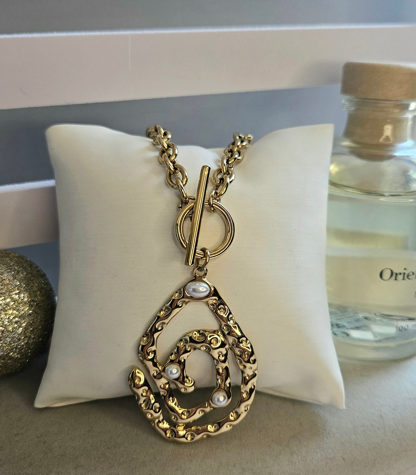 Collier goutte et perle