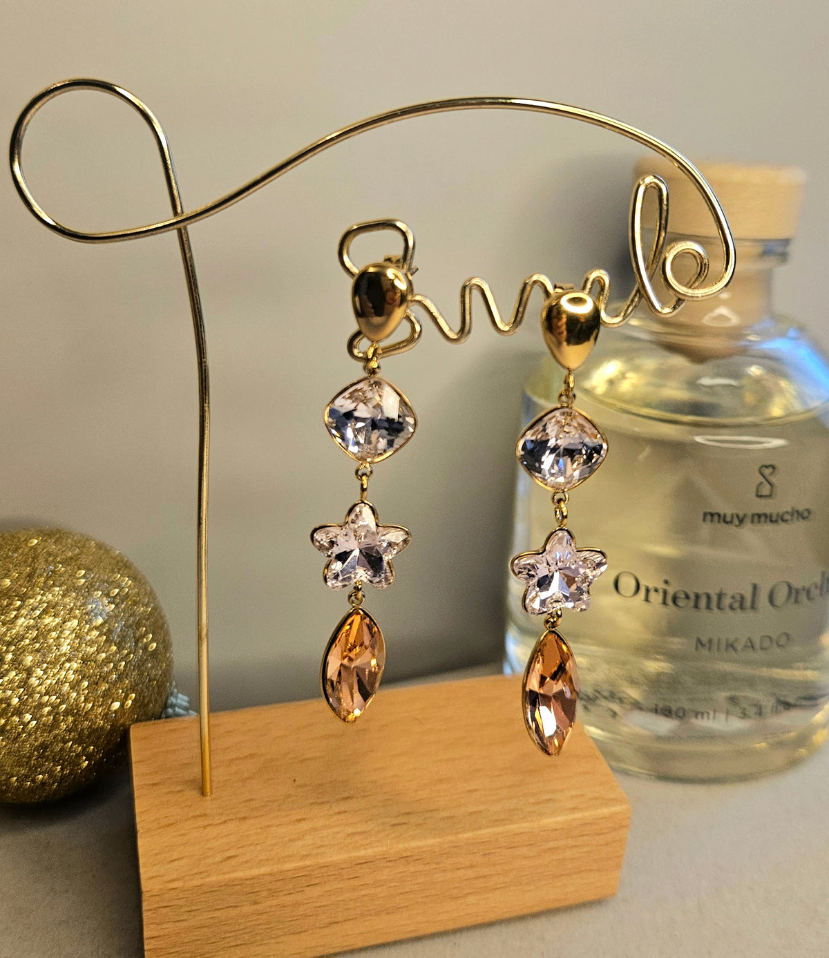 Boucles d'oreilles etoile cristal rose