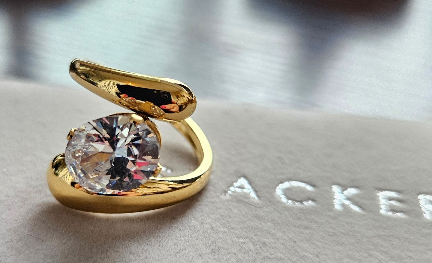 Bague cristal argent spiral