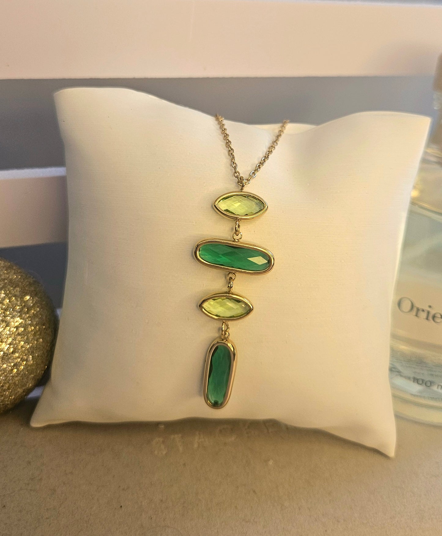 Collier cristal vert