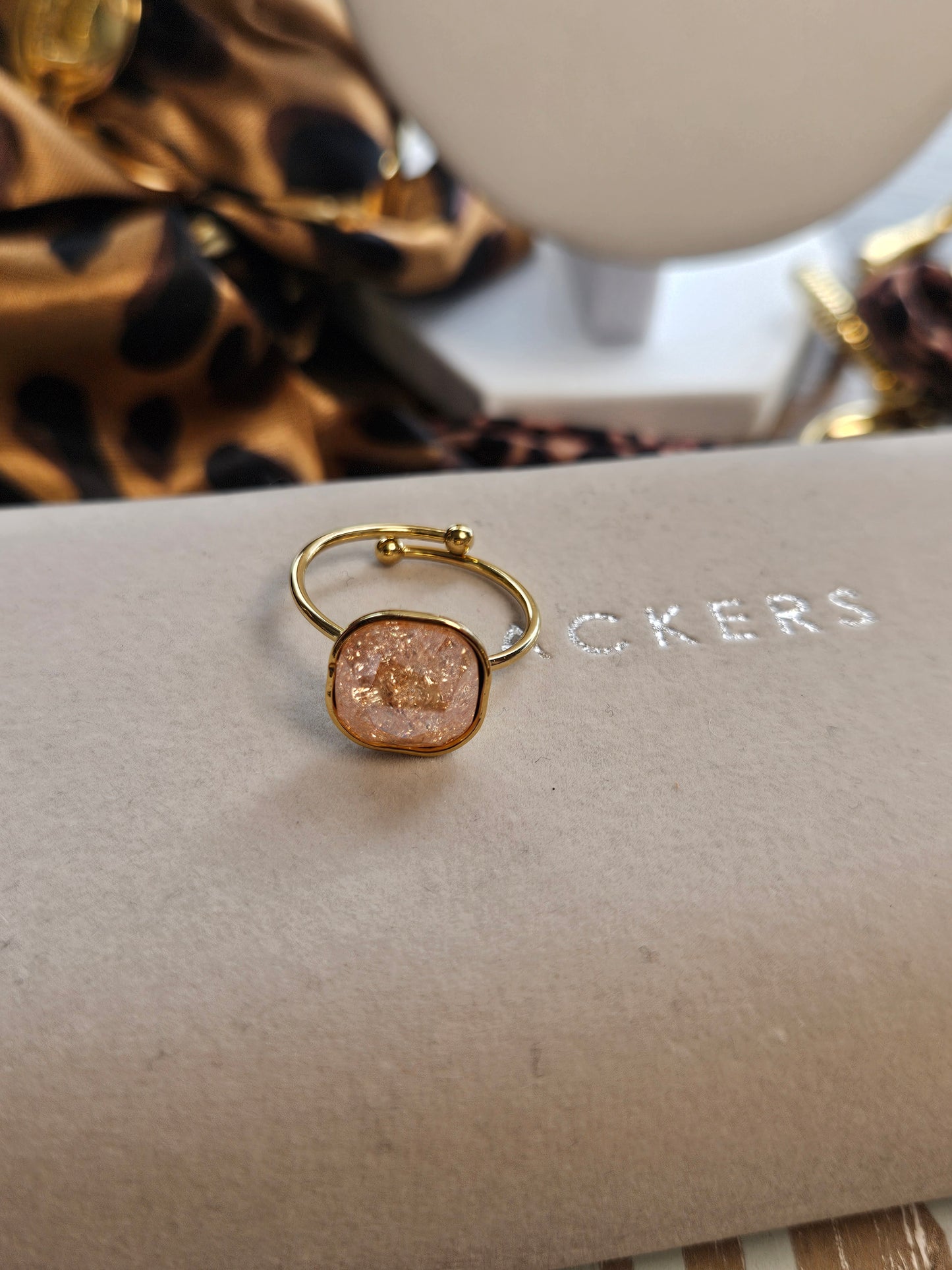 Bague corail cristal