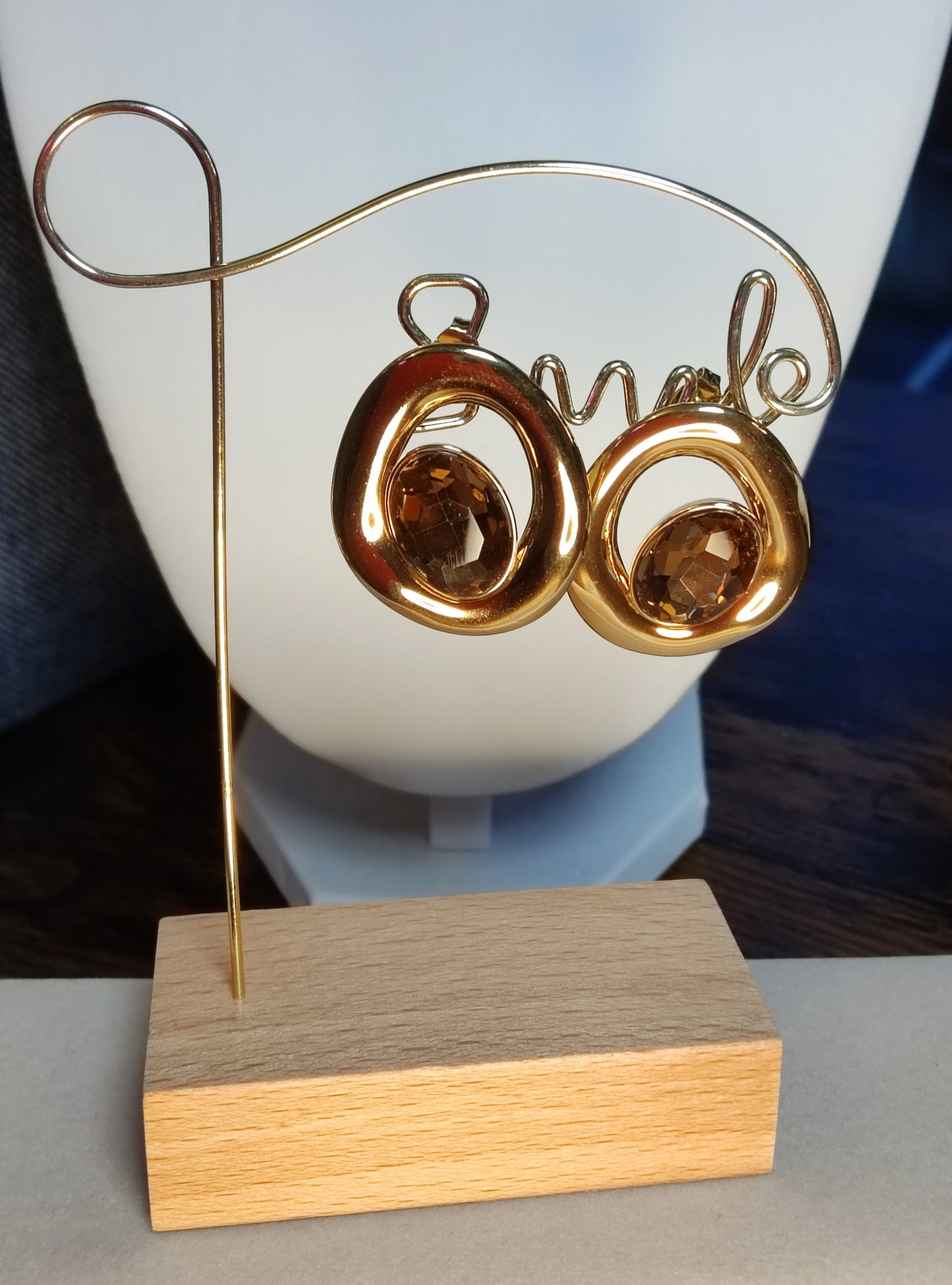 Boucles d'oreilles rondes cristal champagne