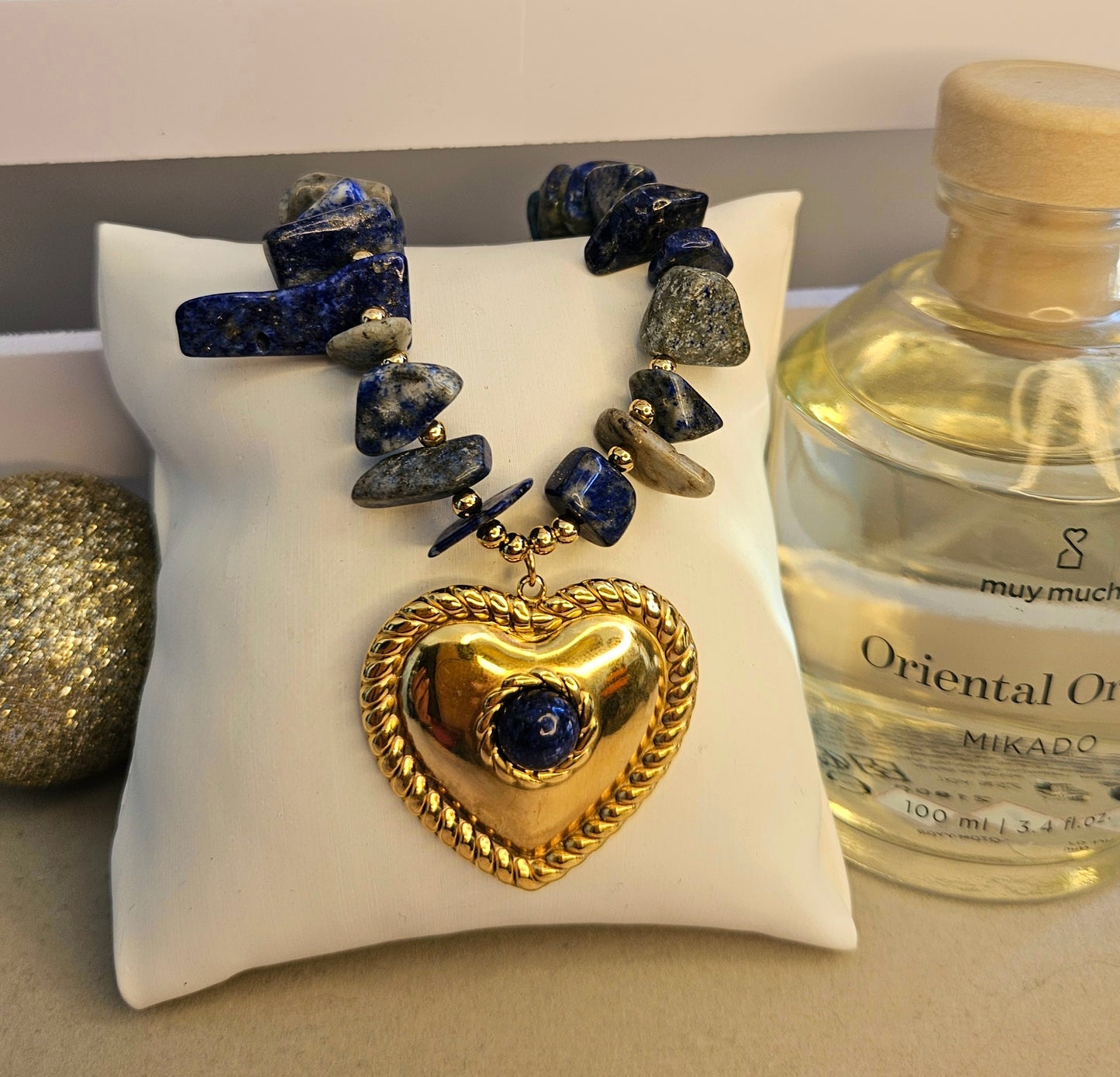 Collier bleu pierre naturelle