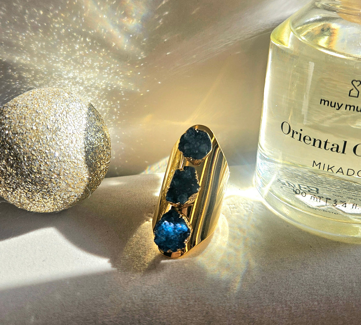 Bague pierre naturelle bleue