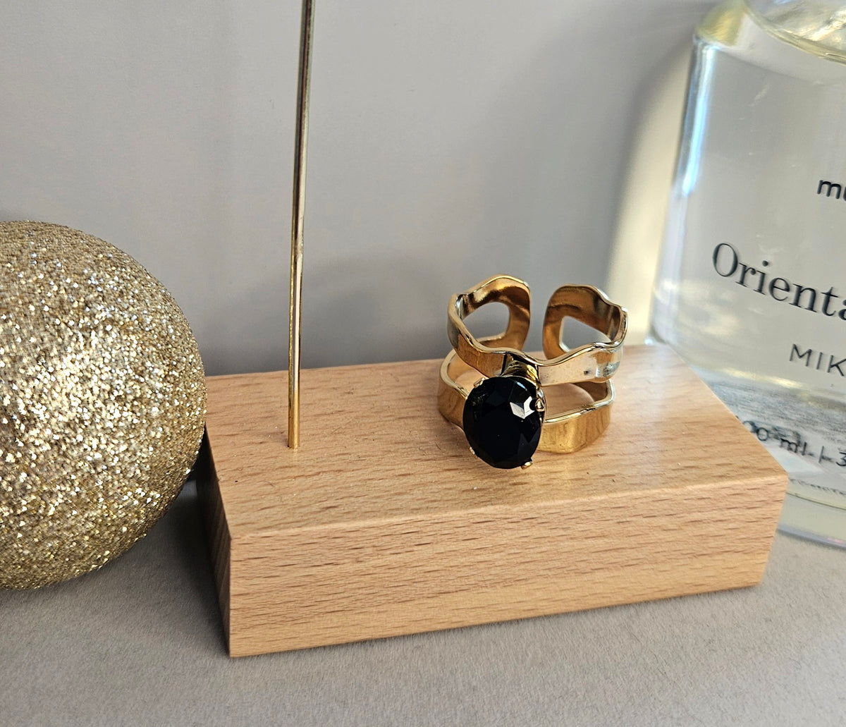 Bague cristal noire