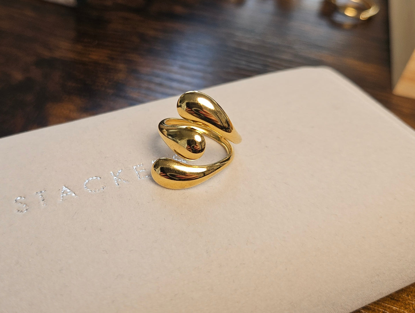 Bague 3 gouttes acier