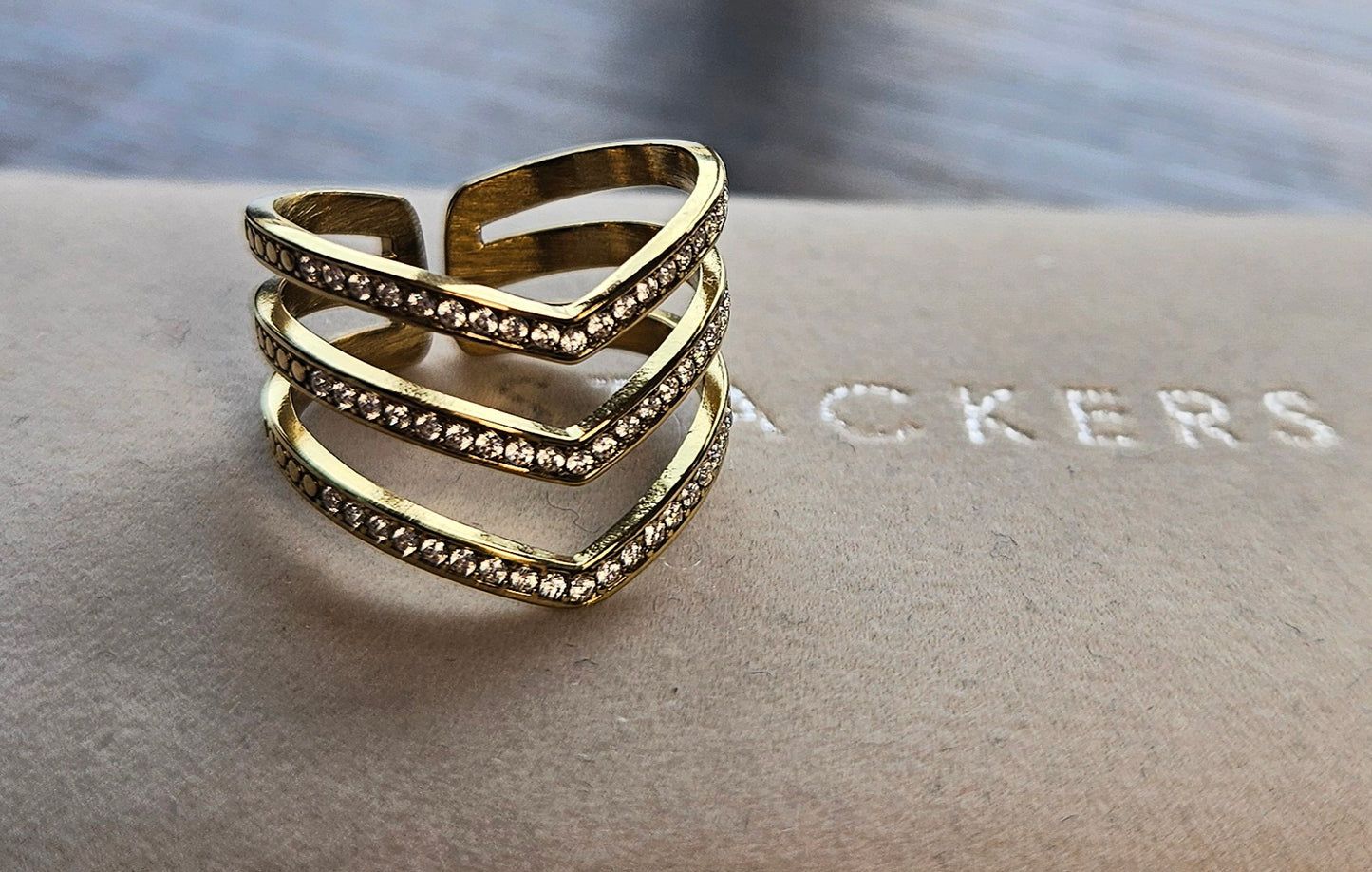 Bague 3 rangs zirconium