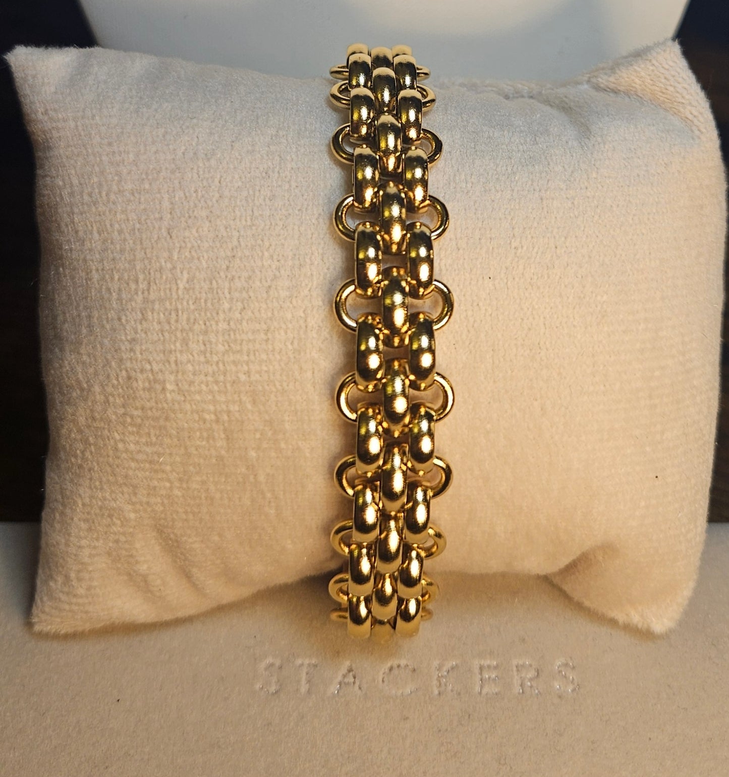Bracelet maille large arondie