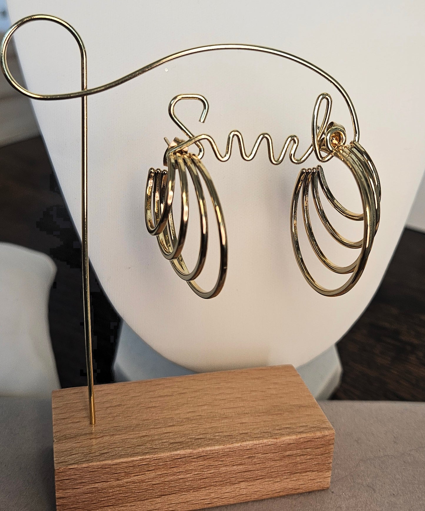 Boucle d'oreilles créole 4 rangées