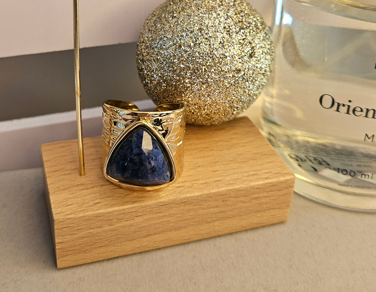 Bague pierre naturelle bleue